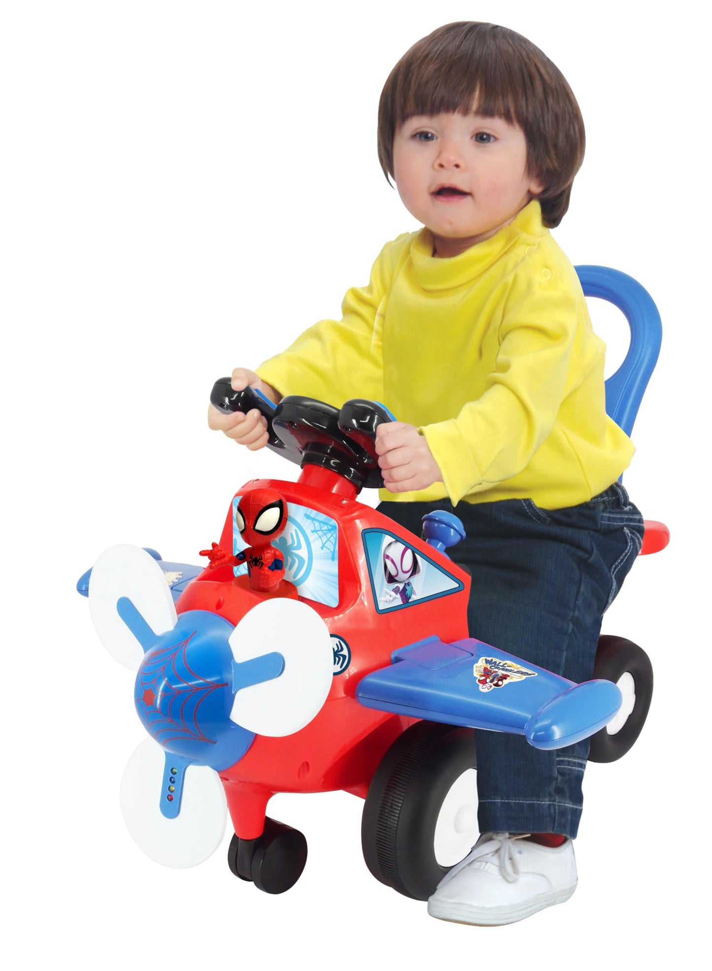 Kiddieland Spidey Lights & Sounds Activity Plane for Toddlers, Interactive Toy Airplane with Flashing Propeller, Engine Effects, Durable Safe Design, Ages 12–36 Months