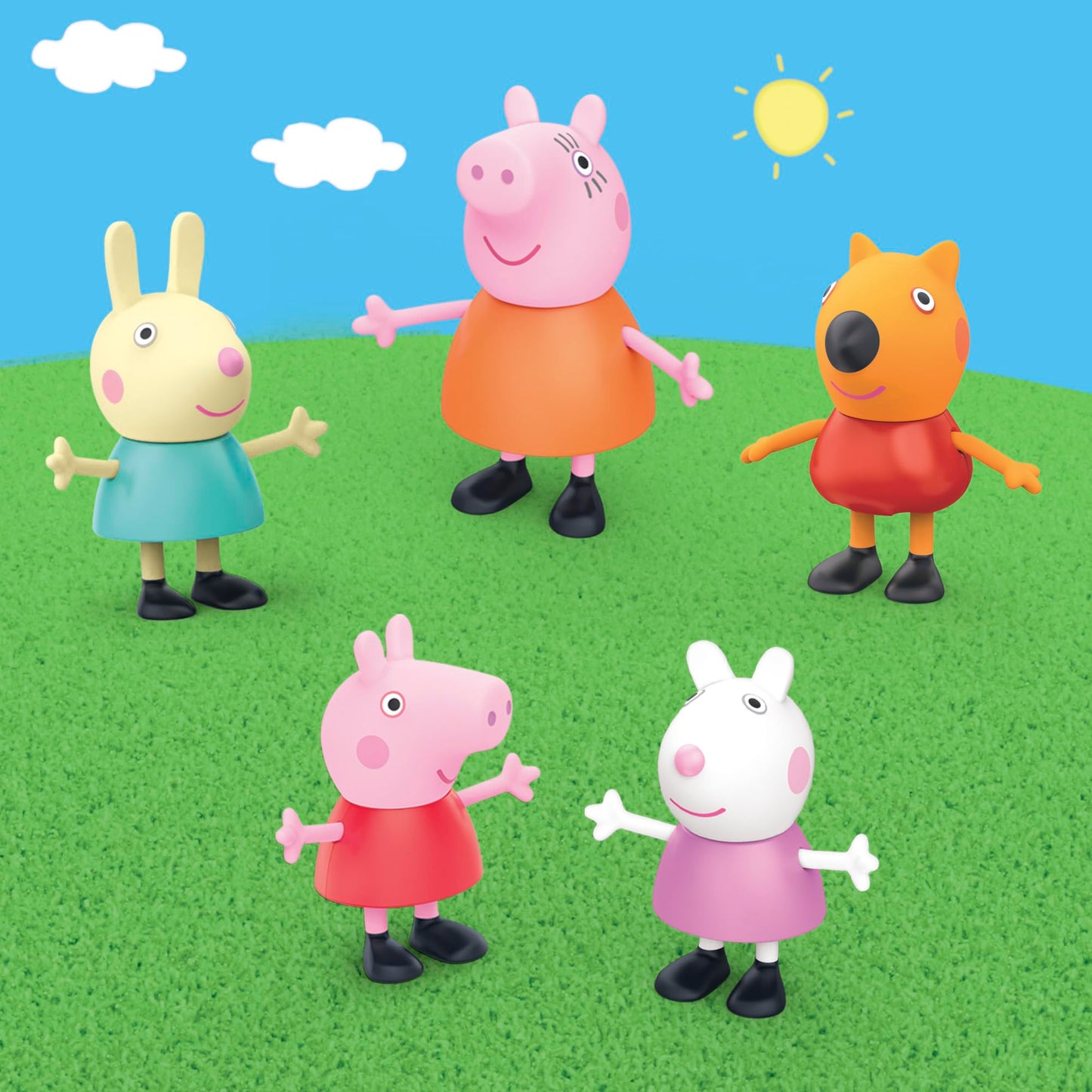 Peppa Pig Peppa's Little Vehicle Playset for Girls and Boys, Includes Helicopter, Camper, and Car, and 5 Figures Set, Preschool Toys, Ages 3+ (Amazon Exclusive)
