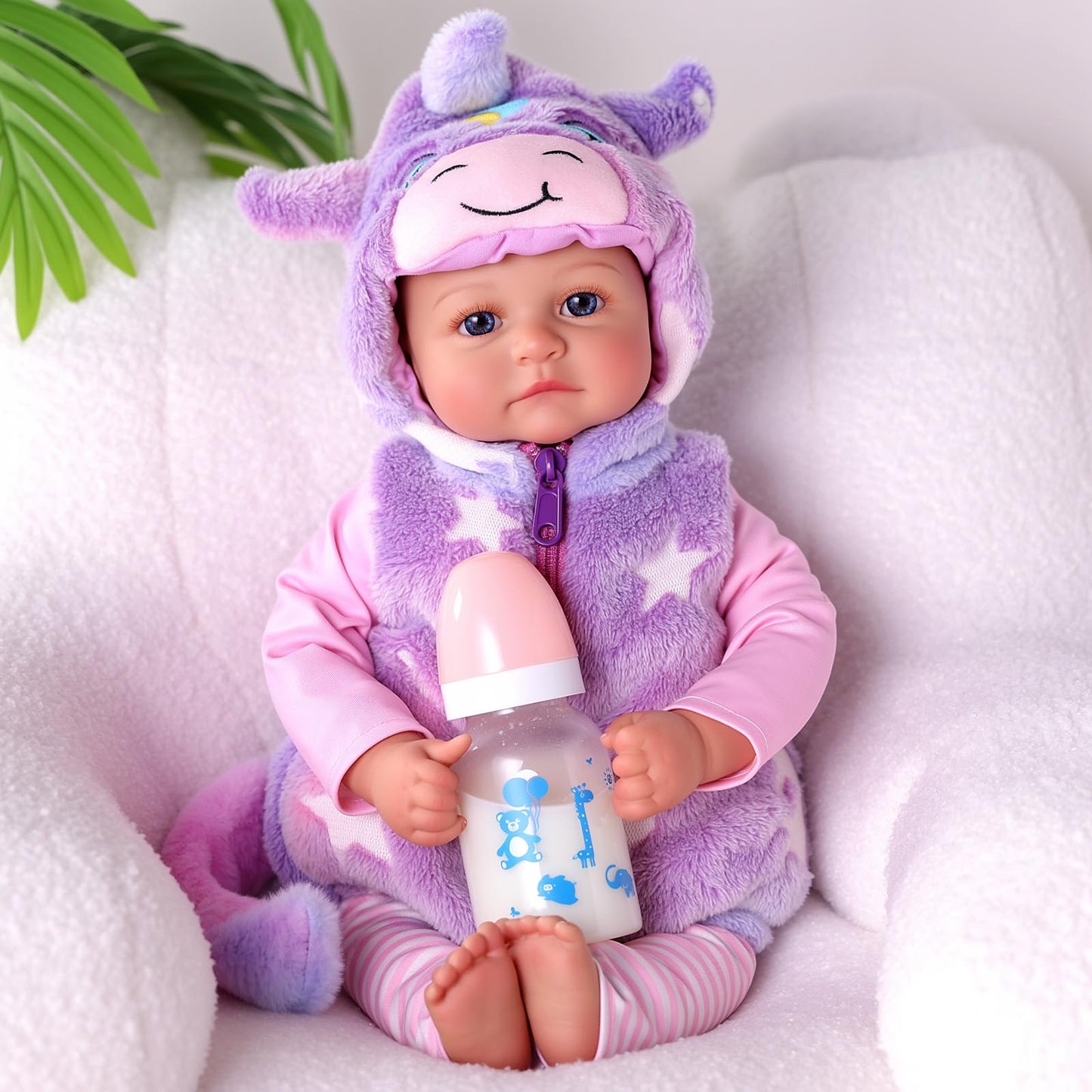BABESIDE Lightweight Baby Doll Set–15" Realistic Soft Doll for Girls, Easy to Carry & Hug, Includes Bottle & Pacifier Set–Pretend Play & Gift for Kids Age 3+