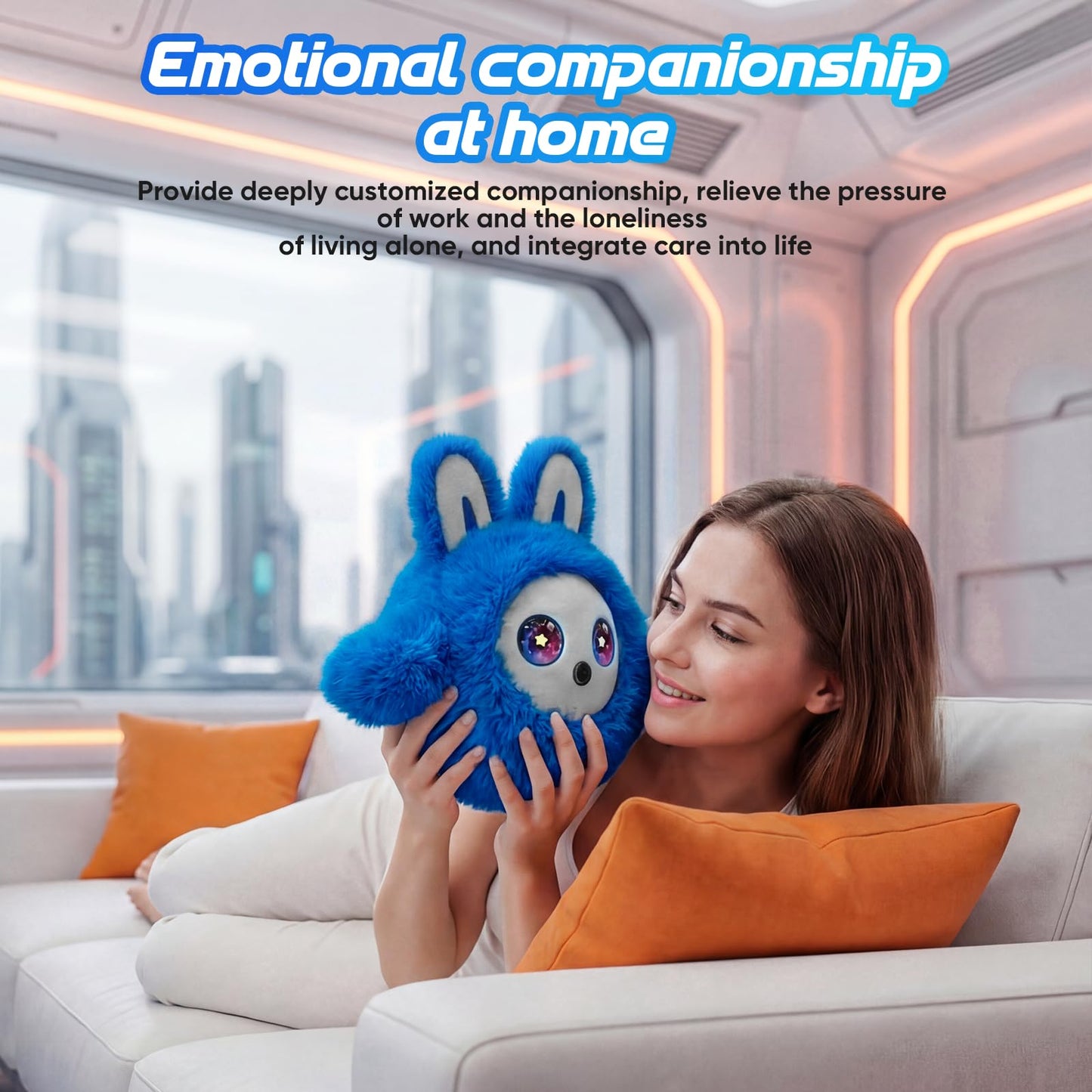 CVCBSER Smart Ai Companion Robot Cute Pet, Desk Robot Voice Chat gpt Emotional Interaction, Richness Expressiveness Ai Pet Robot for Adults Kids Chat (Grey Face)