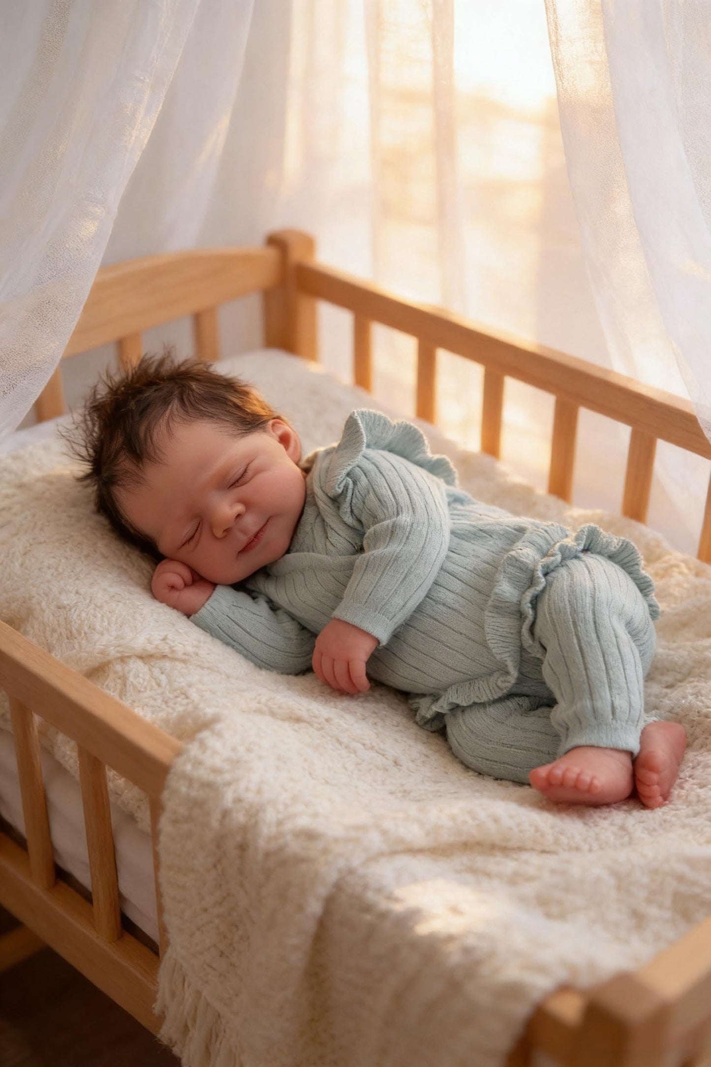 Zero Pam Lifelike Reborn Baby Dolls Boy 18 Inch Realistic Newborn Girl Eyes Closed, Newborn Baby Doll with Soft Cloth Body Real Life Babies Dolls with Hair Silicone Toddler Doll for Kids