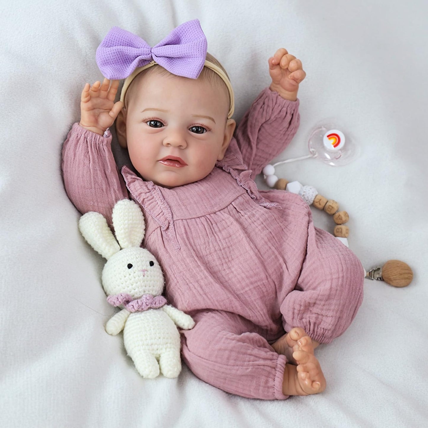 SCOM Realistic Reborn Baby Dolls - 18 Inch Real Life Baby Girl, Lifelike Baby with Anatomically Correct, Newborn Weighted Doll with Full Body Vinyl Kids Age 3+ Gift