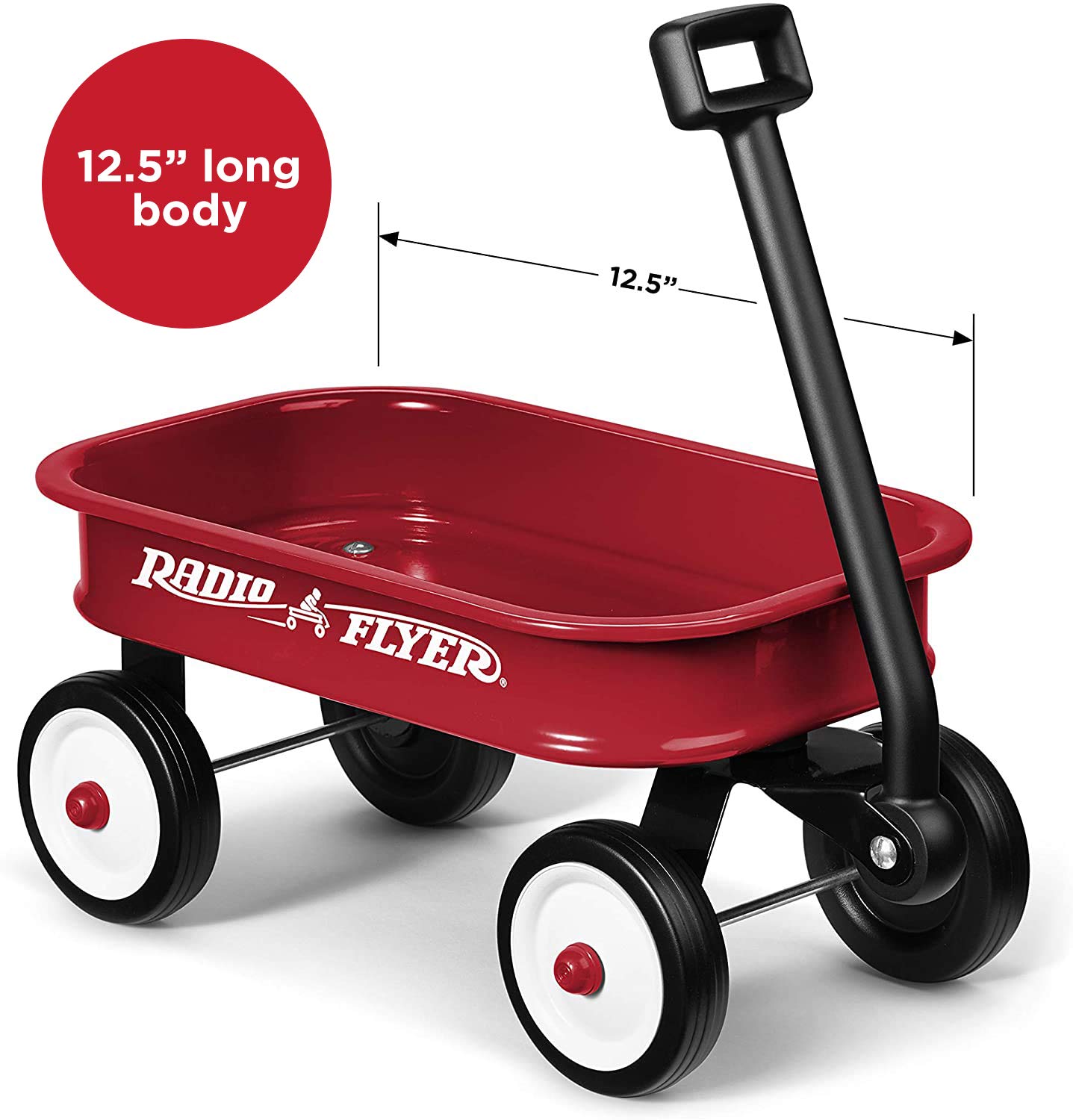 Radio Flyer Mini Classic Red Wagon for Kids, 12.5" Toy Wagon For Kids Aged 1.5+, Play-Size Version of the Classic, Durable Rolling Wheels & Steel Body, Working Handle, For Toys, Crafts & Gift Displays