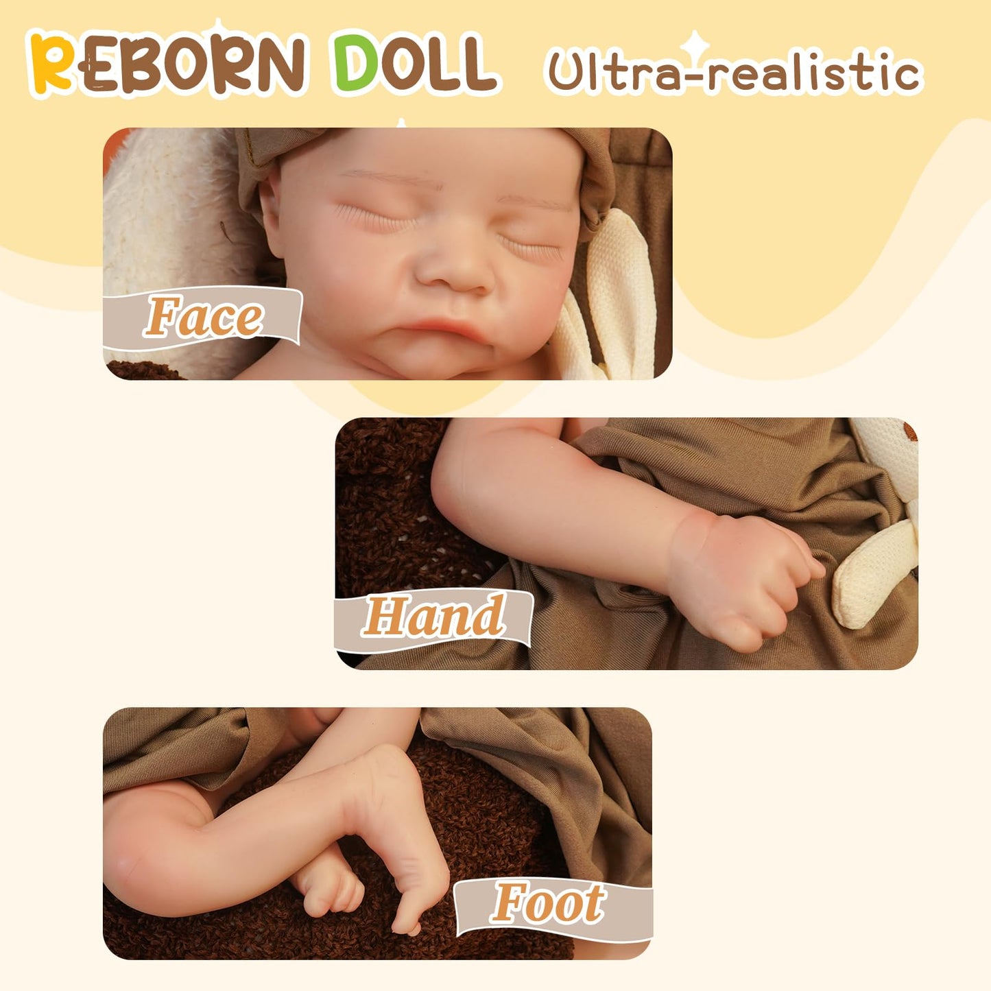 YaLuoQian Reborn Baby Dolls 17.3 inch Silicone Reborn Baby Dolls Full Body Lifelike Newborn Dolls