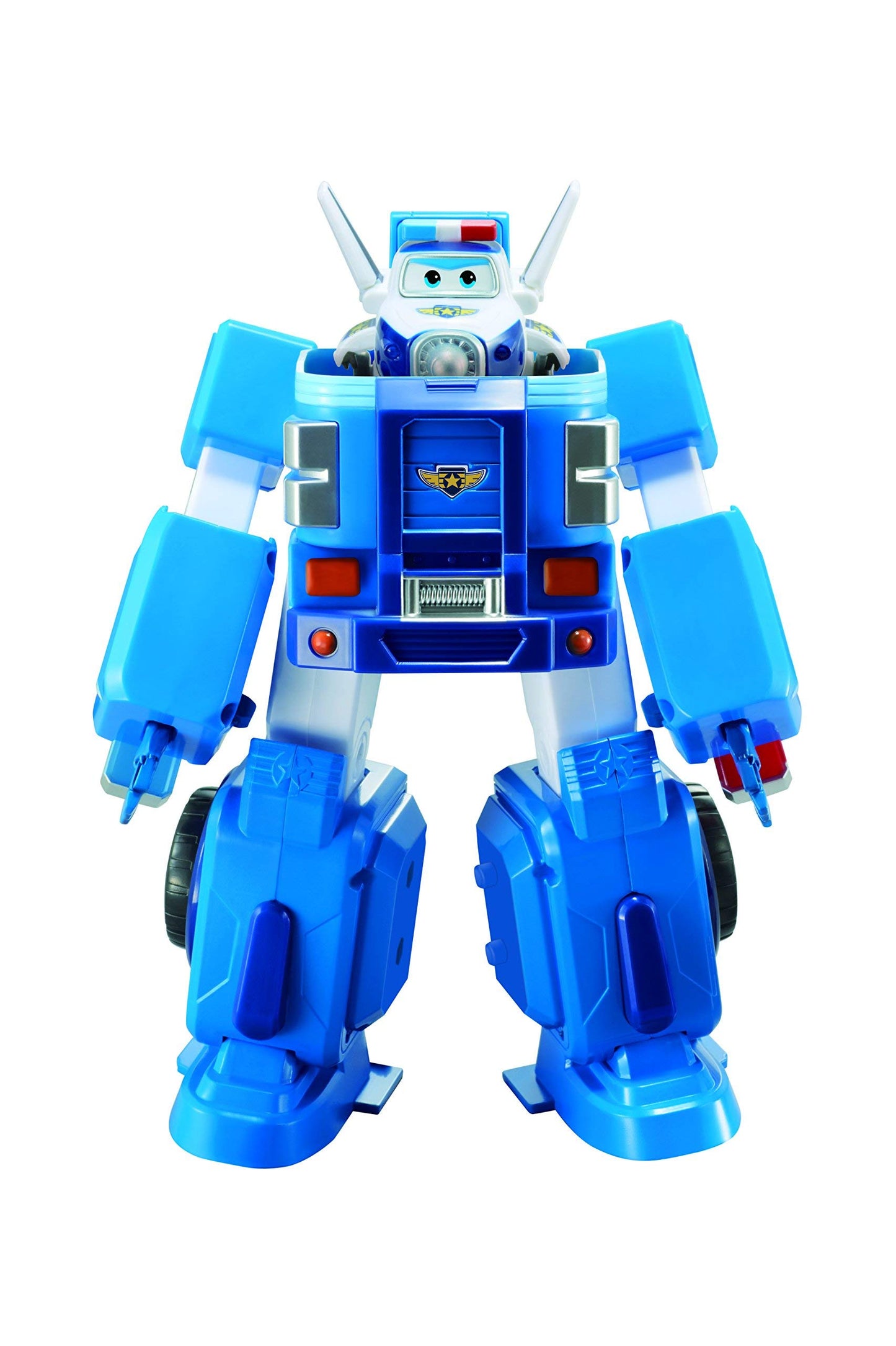 Super Wings 7" Paul's Police Cruiser with 2" Transform-a-Bot Paul Mini Figure, Transforming Airplane Toys Vehicle Set, Fun Preschool Toy Plane for 3 4 5 Year Old Boys and Girls, Birthday Gift