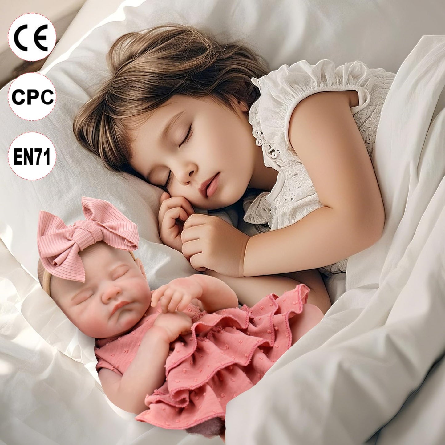 Aori Realistic Reborn Baby Dolls - 20" Lifelike Sleeping Newborn Girl with Magnetic Pacifier, Poseable Limbs, Hand-Painted Skin, Soft Body for Girls 3+