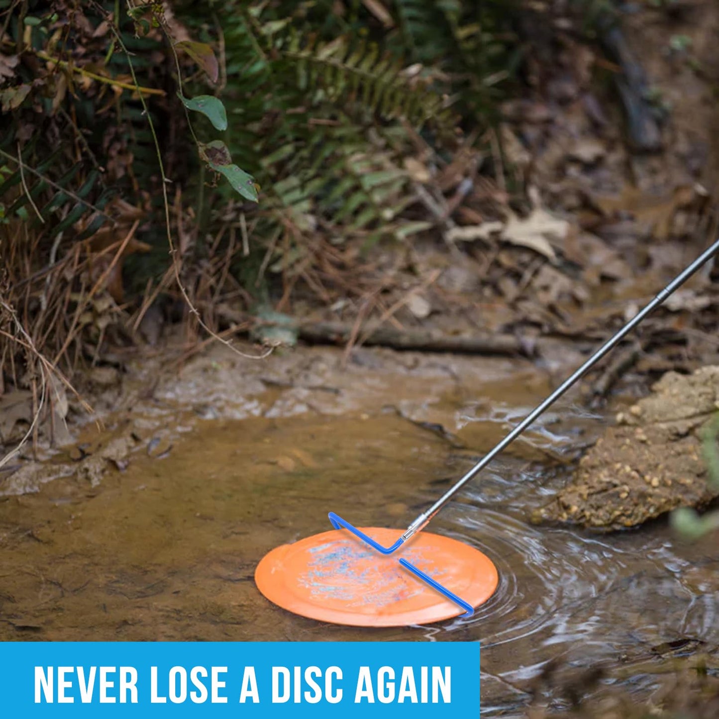 Acebirdie Disc Golf Retriever Pole 16 Feet, Telescopic Discs Retriever with Durable Stainless Steel Frame and Carry Bag - Extendable Golf Accessories Grabber to Retrieve Discs in Water, Trees, Bushes