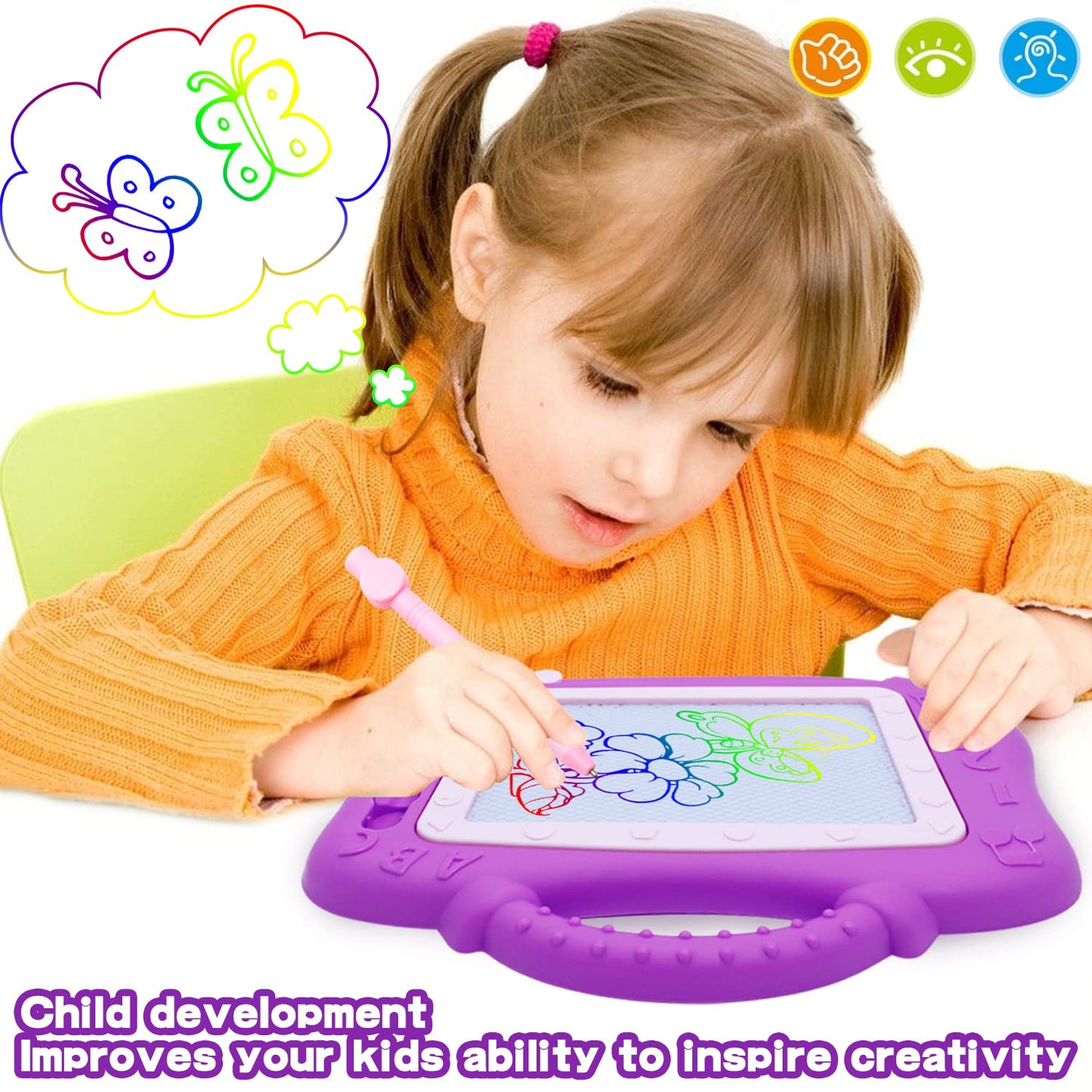 Magnetic Drawing Board for Kids, Toddlers Travel Bulk Toys for 3 4 5 6 Years Old, Colorful Sketch Pad Bulk Toys for Boys Girls Classroom Educational Toys Activities Gifts Art Supplies（12P）