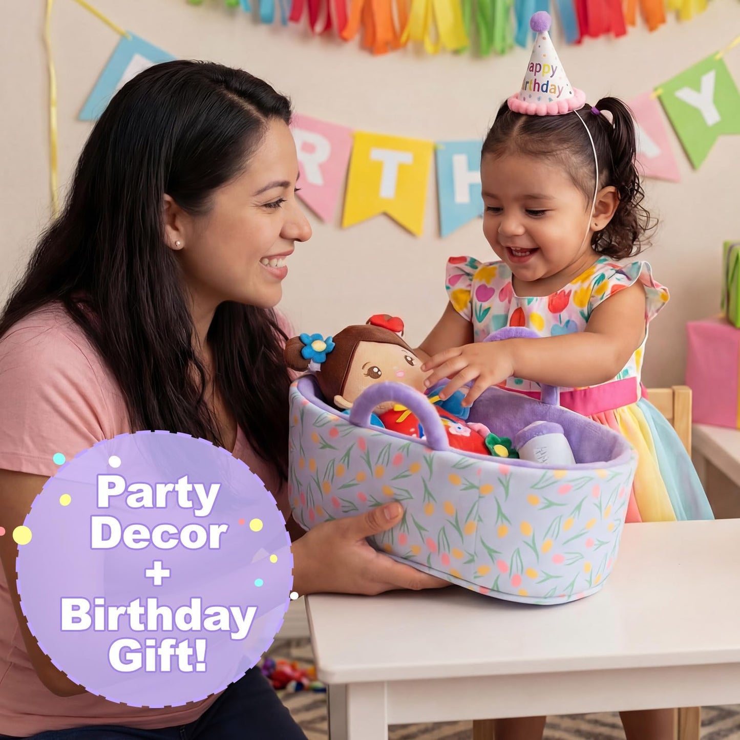 OUOZZZ 10" Soft Baby Doll Set, Hispanic Baby Doll Accessories Toys for 2 Year Olds Girls Birthday Gift, Interactive Pretend Playset for Preschool, Home
