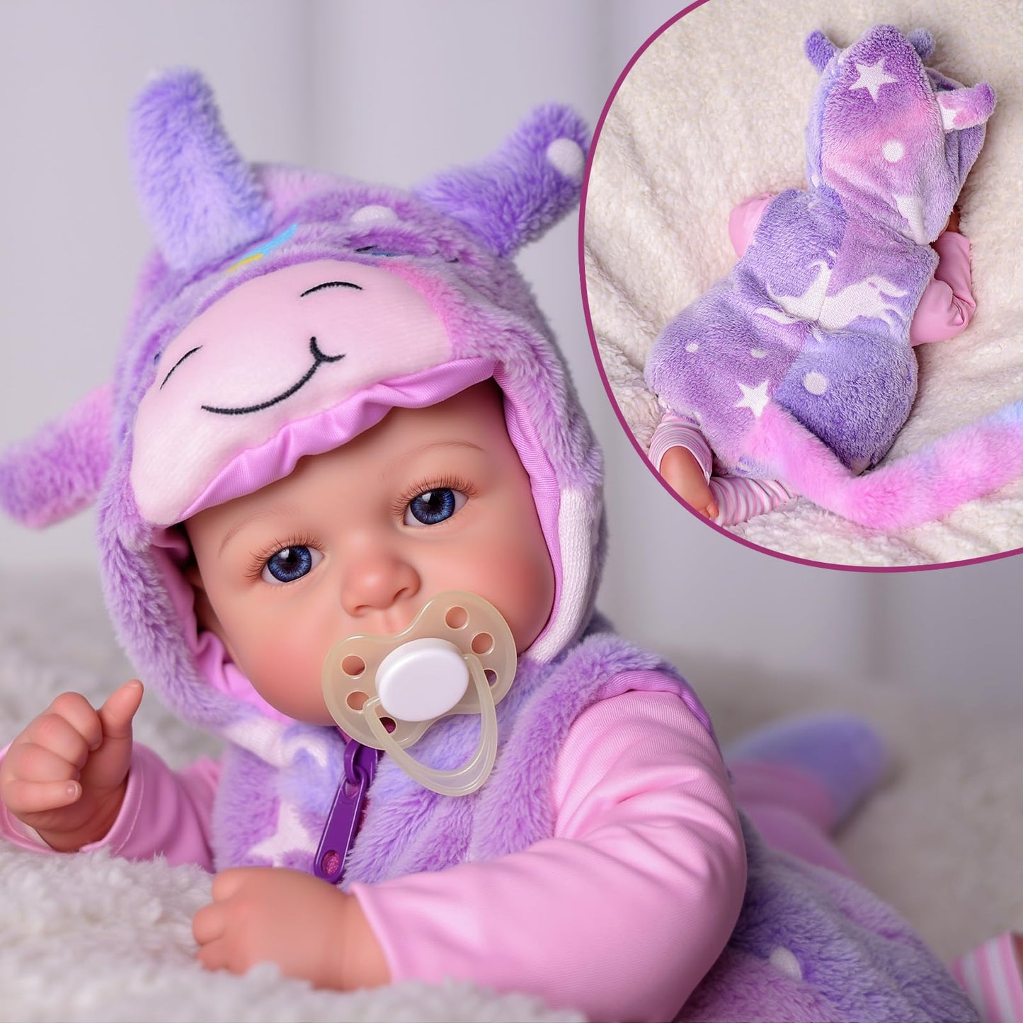BABESIDE Lightweight Baby Doll Set–15" Realistic Soft Doll for Girls, Easy to Carry & Hug, Includes Bottle & Pacifier Set–Pretend Play & Gift for Kids Age 3+