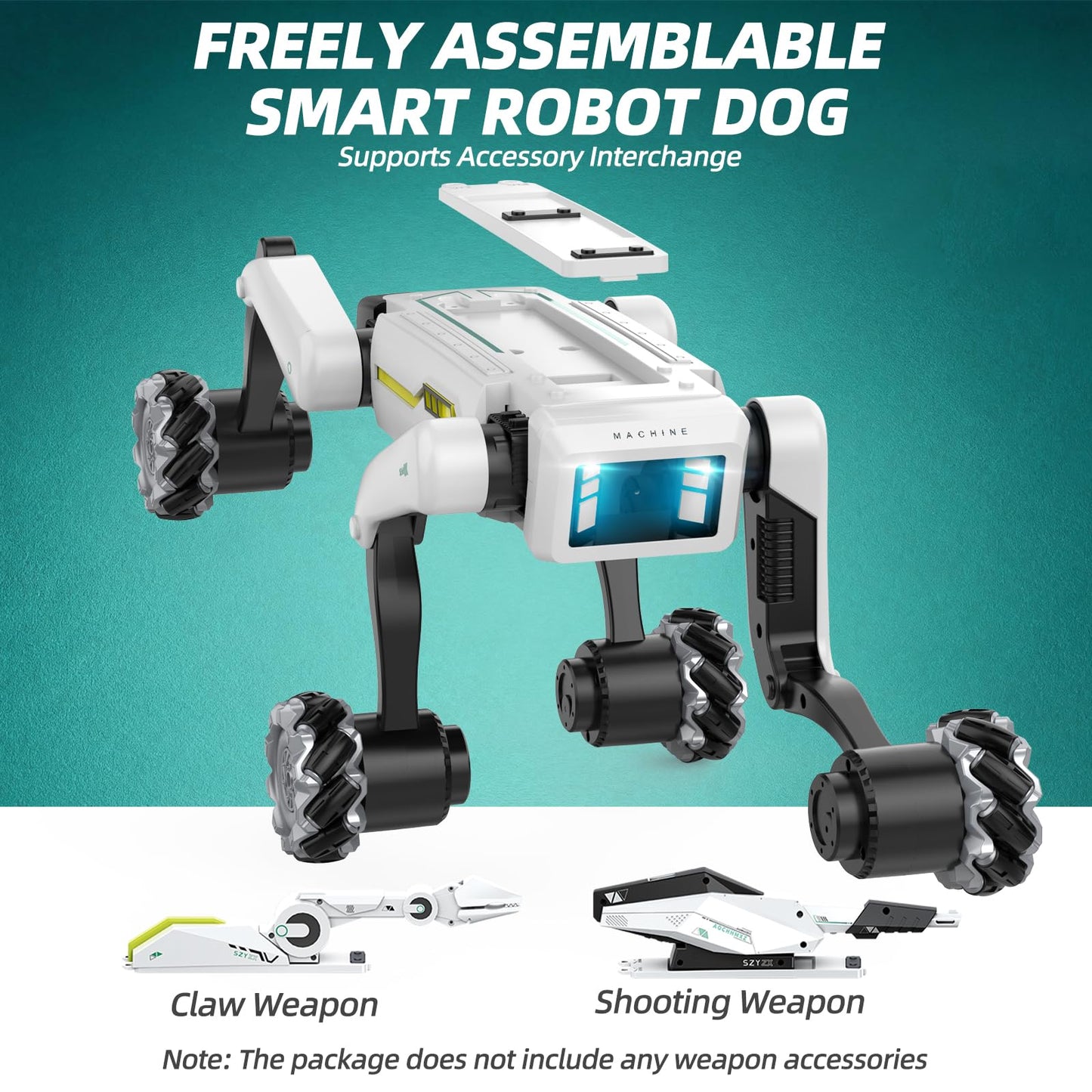 WEACFUS Smart Robot Dog for Kids, 30+ Bionic Actions, Voice & Remote Control, Programmable Moves, All-Terrain Stunt Pet Toy, Robotic Dog Toy for Boys Ages 5 6 7 8 9 10+ Birthday Gifts