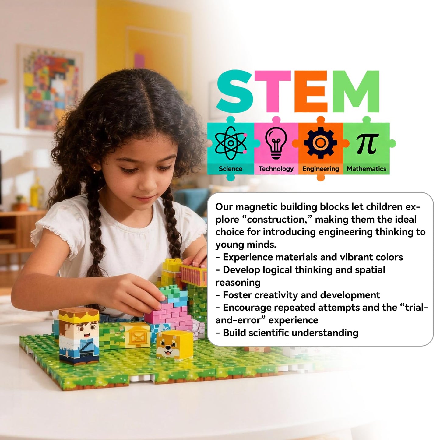 powerful xishan 150 PCS Magnetic Blocks, Magnetic Building Blocks Cubes, Princess Magnet Toys for Kids Ages 3+, Magnet Blocks with 4 Bottom Plate for Girls, STEM Toys & Ideal Christmas Birthday Gift