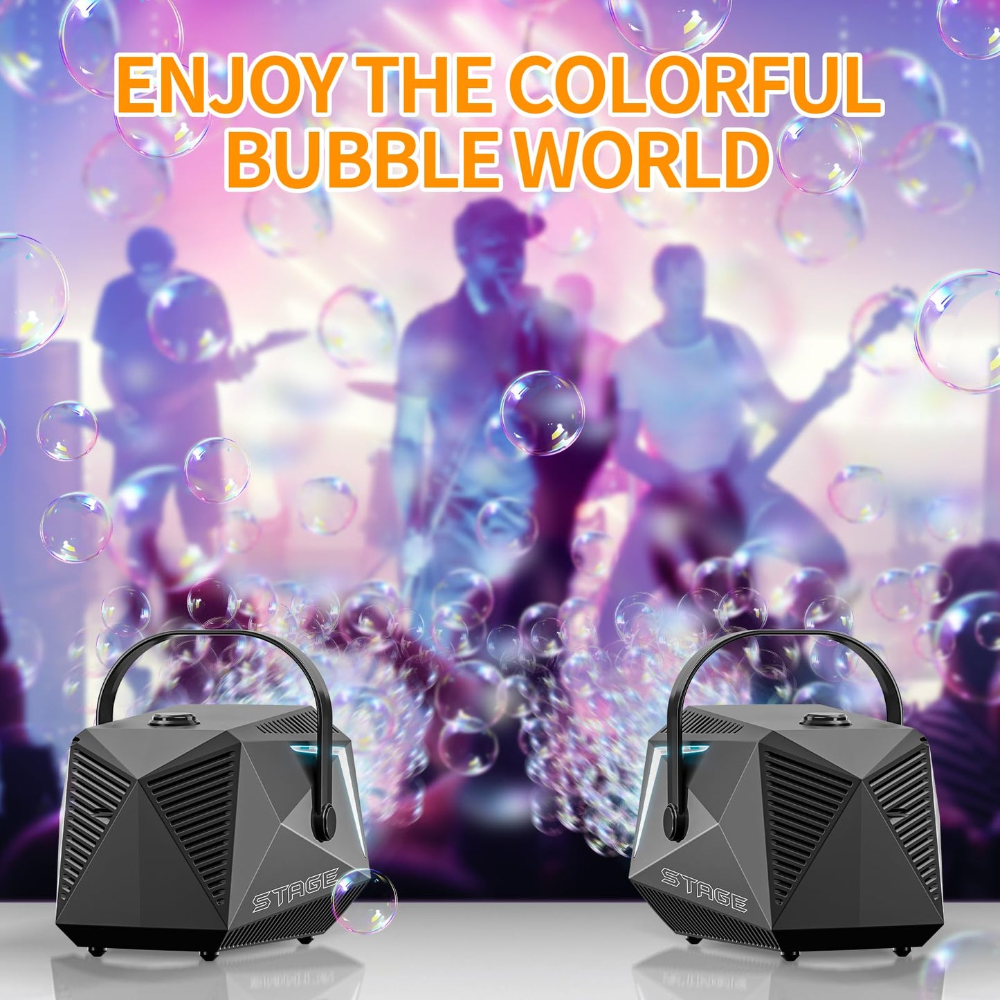 Bubble Machine with Remote 10 Hole Bubble Blower Machine with One-Click Start, Portable for Kids, Weddings, Birthday Parties, Outdoor Activities (Black)