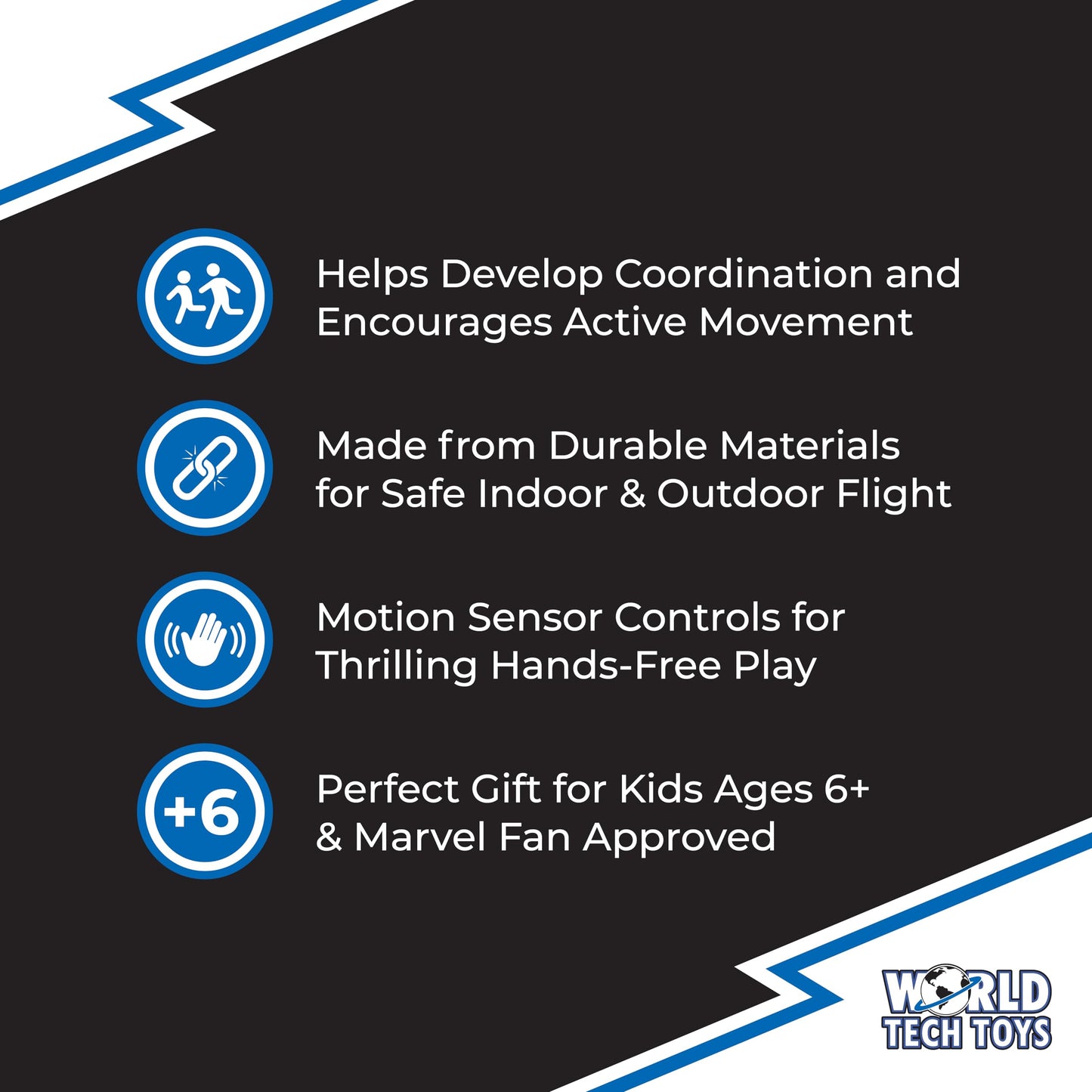 World Tech Toys Marvel Spider-Man Big Head Helicopter Toy – Motion Sensored Flying Toy for Kids - Marvel Licensed - Kids 6+