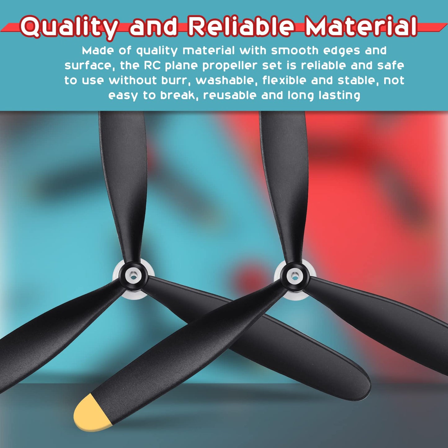 Outus 6 Sets Spare Rc Plane Propellers 3 Blade Propeller Compatible with P40 Fighter Remote Control Plane 761-13 Radio Controlled Airplane Carbon Fiber Nose Cone with Savers and Adapters