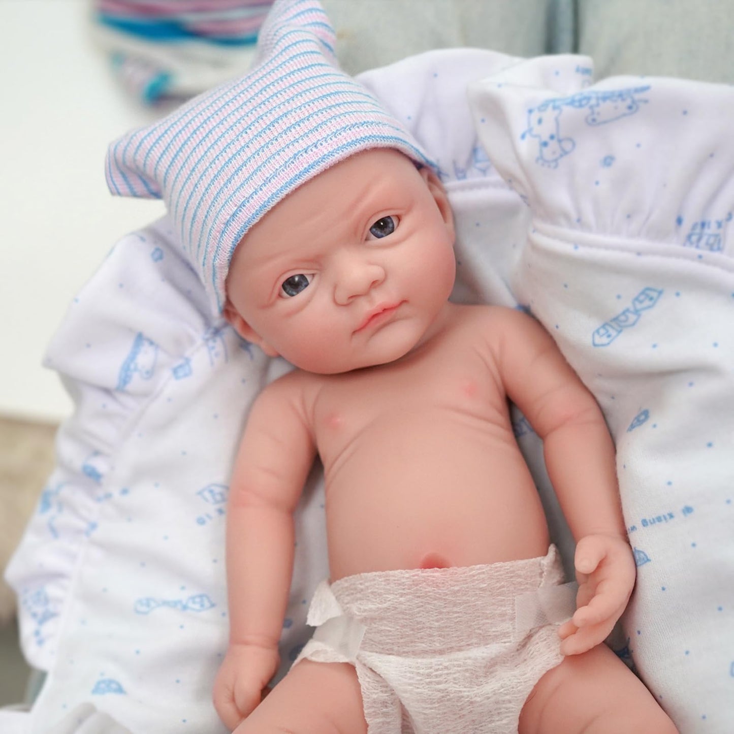 MYREBABY 12" Micro Preemie Full Body Silicone Baby Doll Boy John Lifelike Reborn Doll Surprice Children Anti-Stress