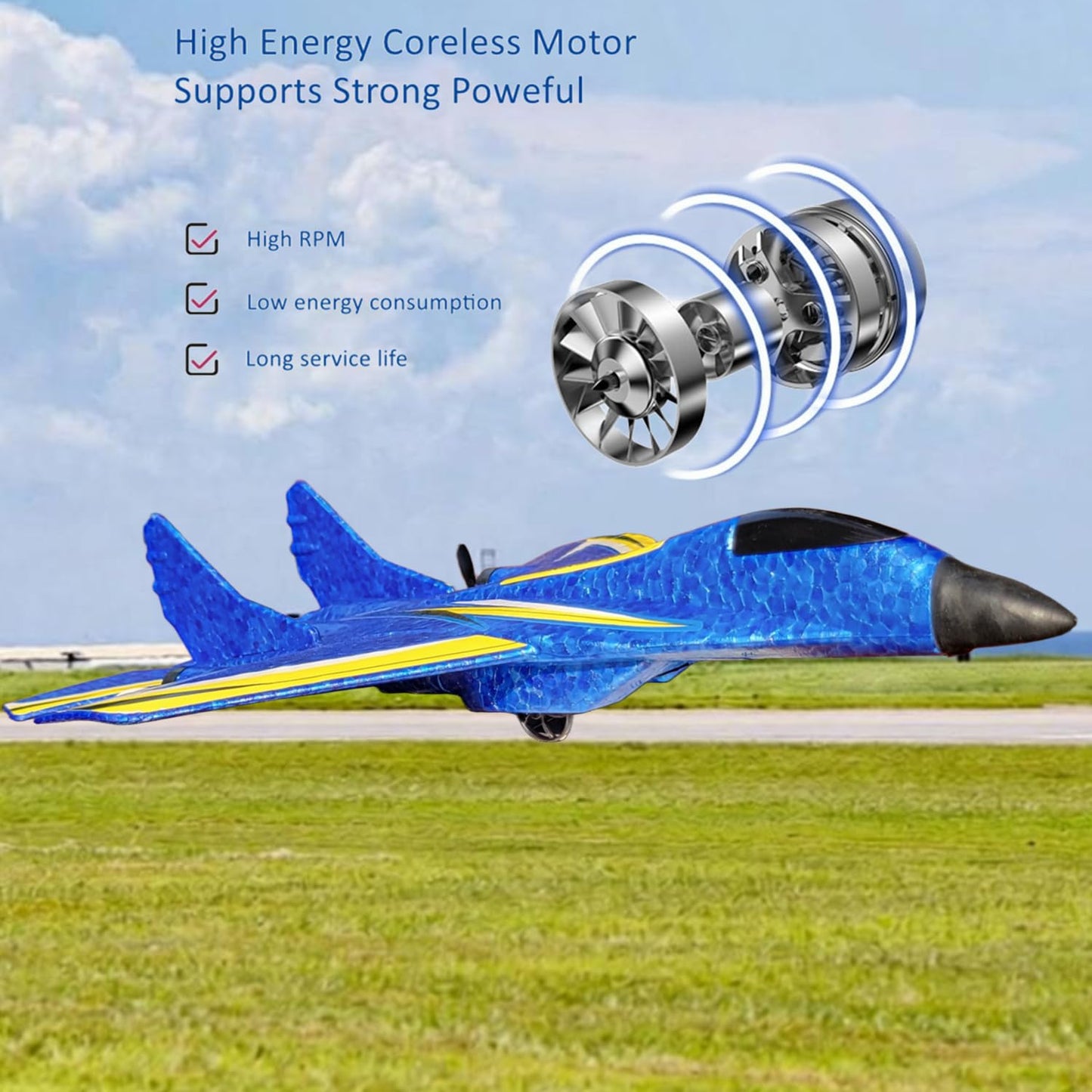 Remote Control Airplane for Kids, 2.4GHz RC Plane with Gyro, Ready to Fly RC Aircraft Toy, Easy to Fly Foam RC Airplane for Beginners & Adults