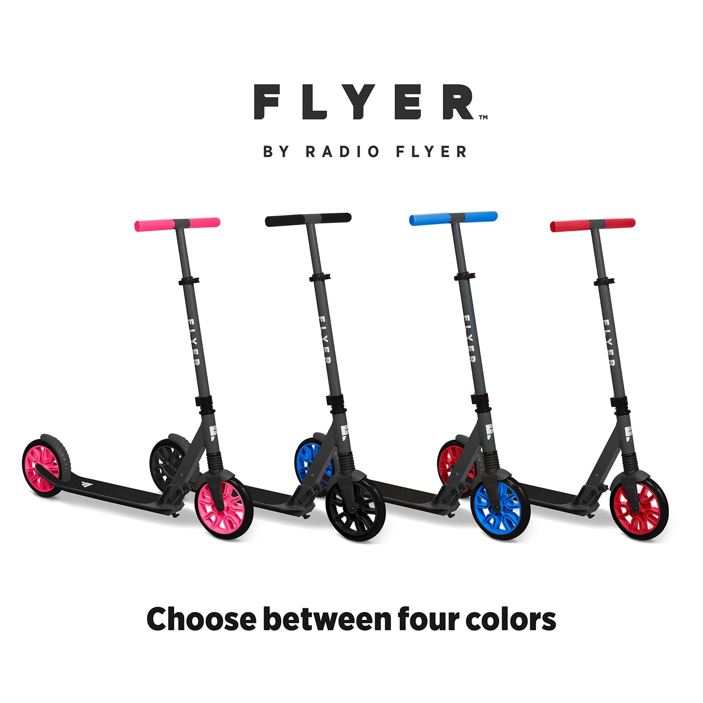 Radio Flyer Kickstart Max, Kick Scooter, Adjustable Handlebars & Foldable, Red Scooter 8+ Years, and up to 220 lbs