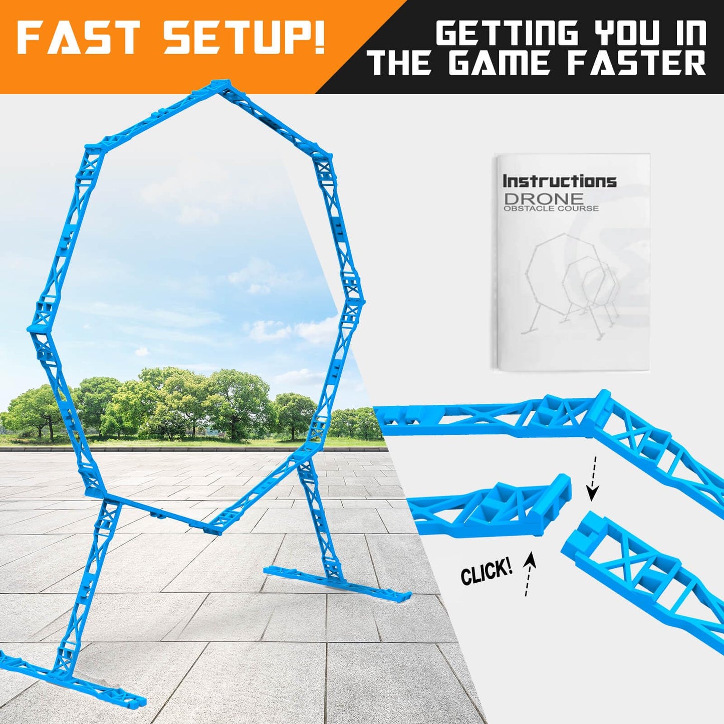 Dolanus 3-Pack Obstacle Hoops for FPV Racing Drones - Durable & Easy-Build - Ideal Drone Obstacle Course for Kids 6-12 & Adults, RC FPV Racing & Model Aircraft Games