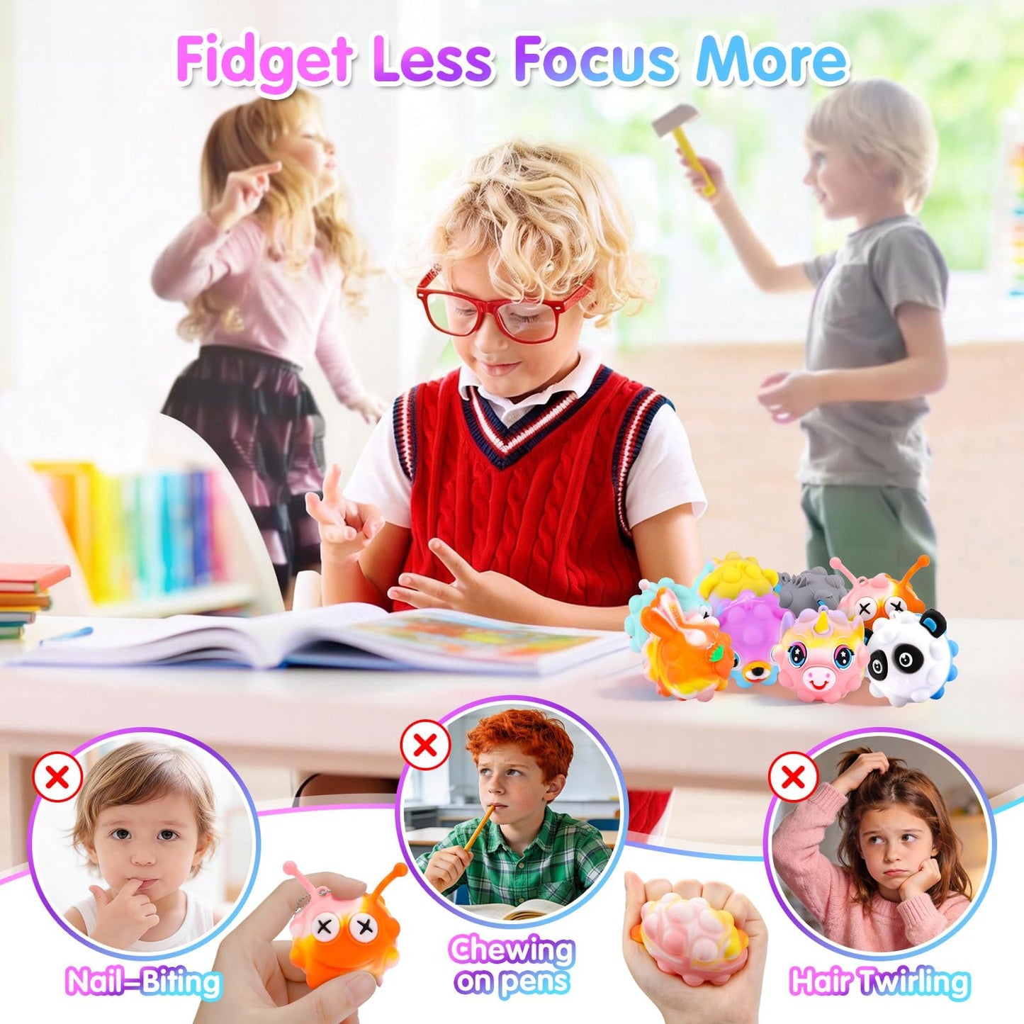 18pcs Light Up Animal Pop Balls Fidget Toys Party Favors for Kids 4-8 8-12 Sensory Squeeze Toys Stress Relief Balls Goodie Bag Stuffers Birthday Gifts Classroom Prizes Pinata Stuffers Treasure Box Toy