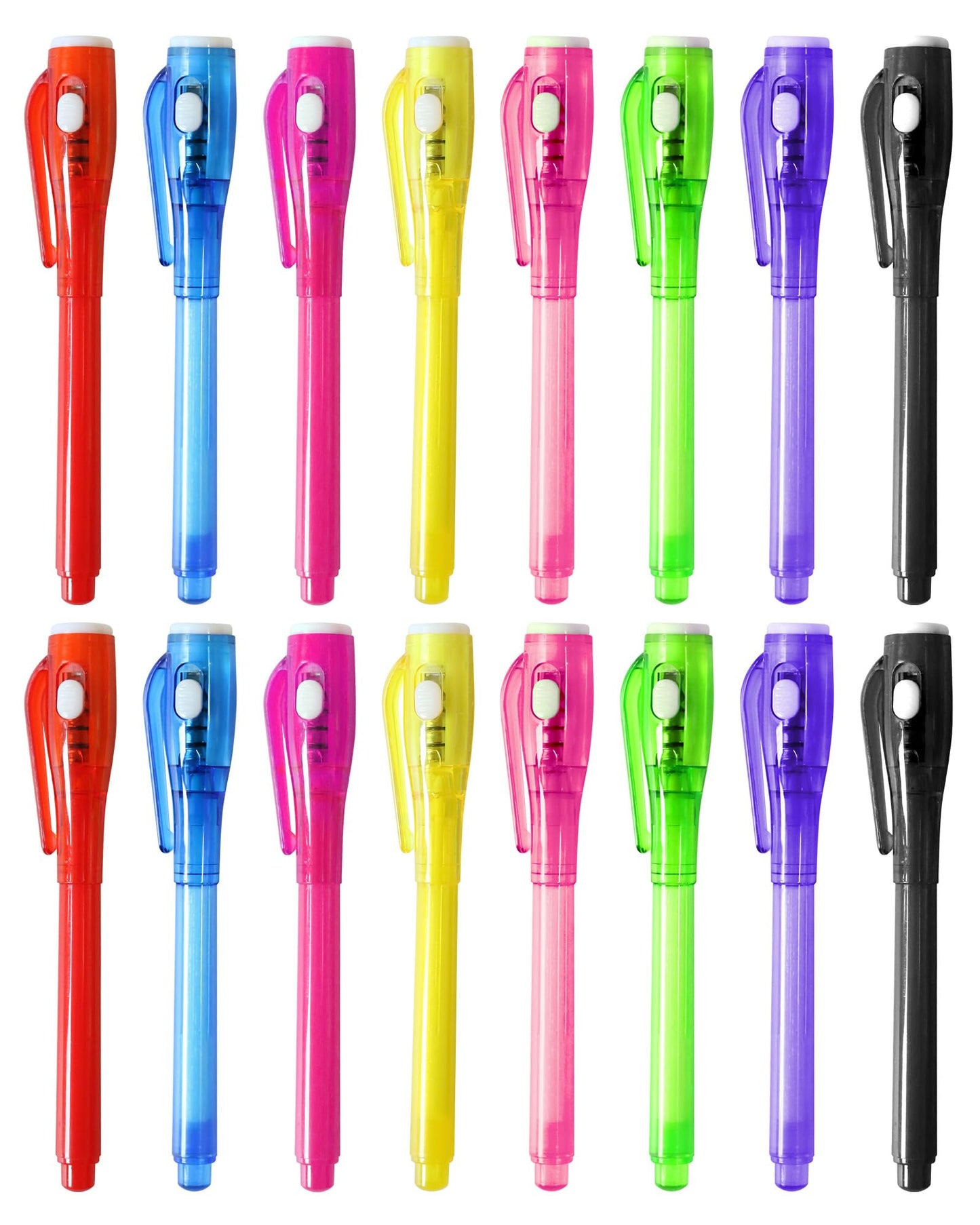 GUKAZH 16 Pcs Invisible Ink Spy Pens with UV Light, Magic Invisible Markers for Secret Message Classroom Prizes for Students, Birthday Valentine's Day for Girls Boys Party Favors Toys