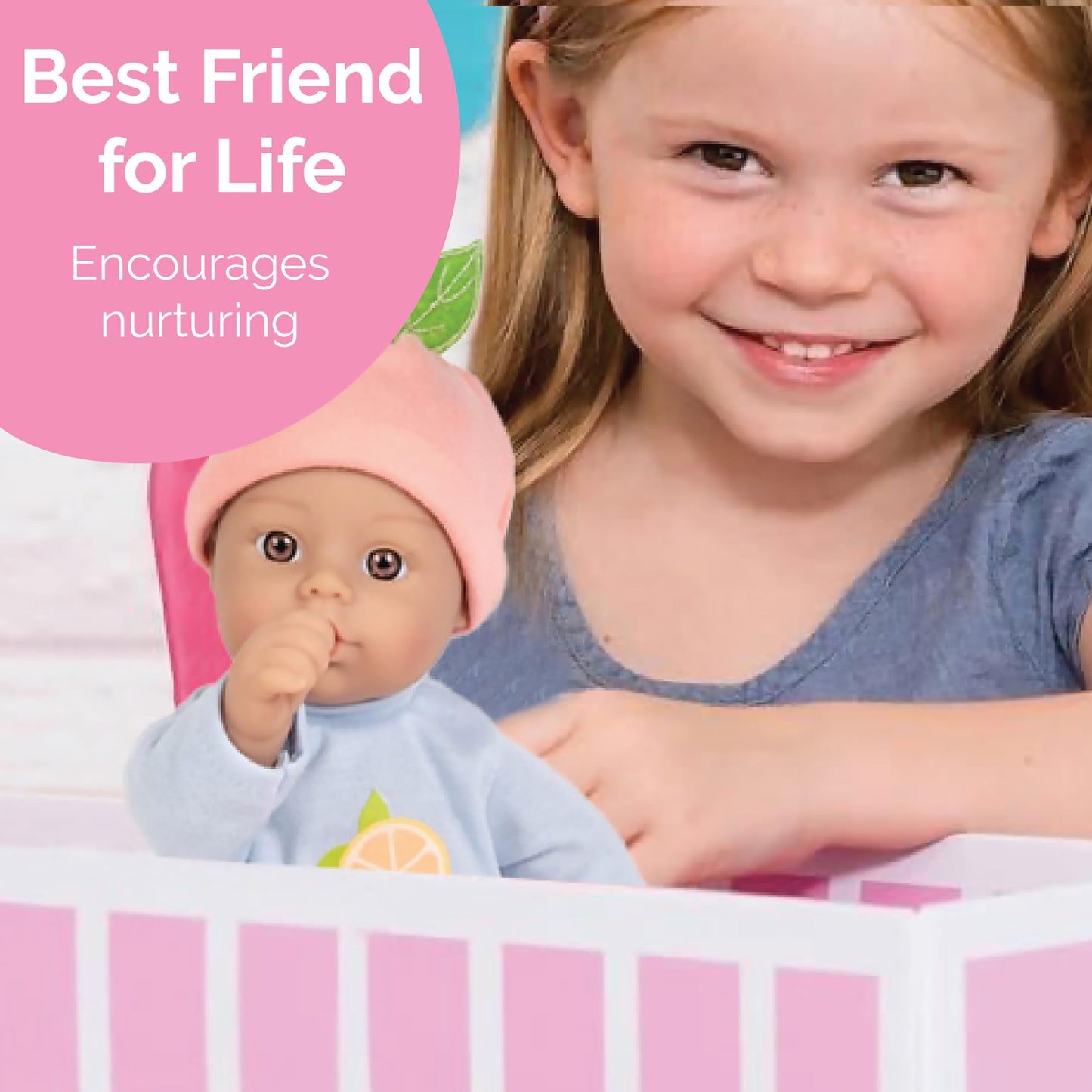Adora Amazon Exclusive Sweet Babies Collection, 11” Soft and Cuddly Baby Doll Machine Washable, Birthday Gift For Ages 1+ - Baby Grapefruit