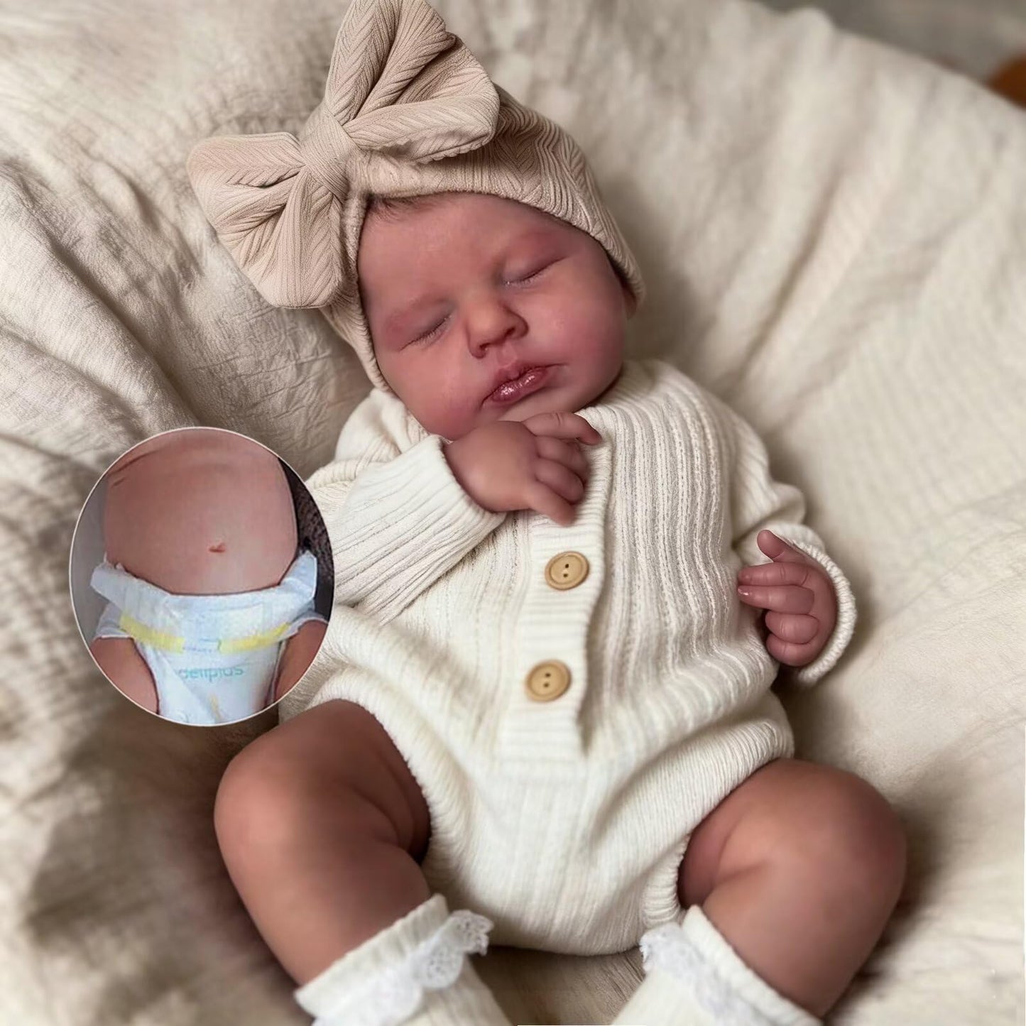 Zero Pam Reborn Baby Dolls Silicone Full Body-20 in Realistic Babys Doll, Anatomically Correct Girl, Full Silicone Babys Doll, Real Life Reborn Dolls with Accessories