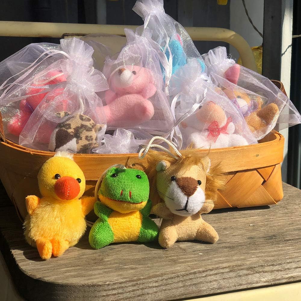LMAZEPMQ Mini Plush Animal Toy Set,Cute Animals Keychain Decoration for Kids,Goodie Bag Fillers, Basket Stuffers, School Prizes, Valentine's Day Party Supplies (12pcs)