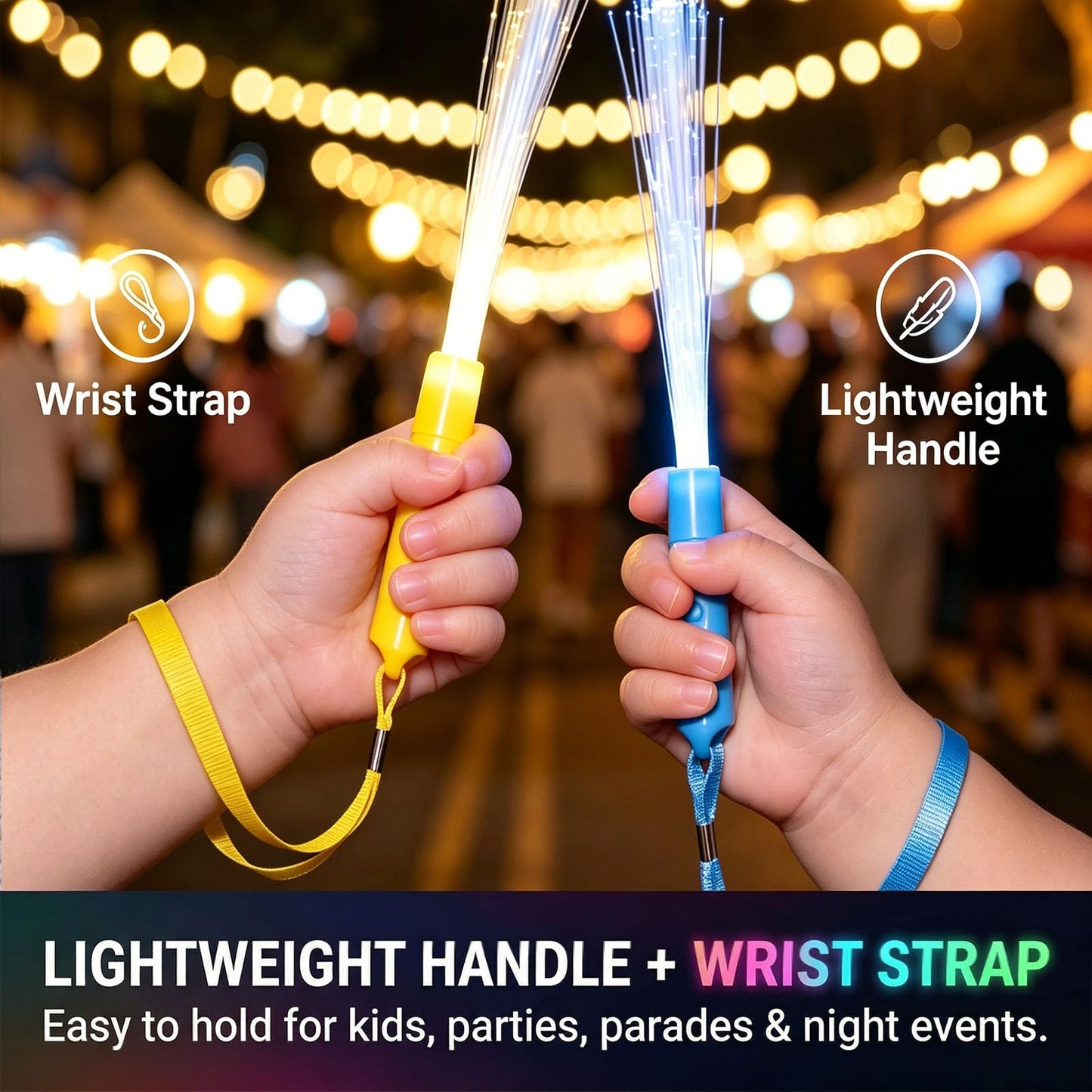 LovesTown 12PCS Glow Sticks Party Supplies, 3 Modes Colorful Flashing LED Light Up Sticks Glow in the Dark Toys Fiber Optic Wand for Kids Party Favors Wedding Birthday
