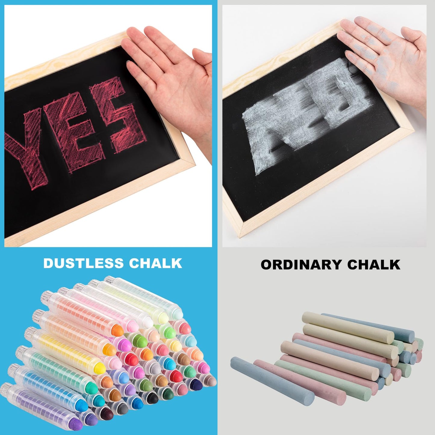 ZHBDMGK Sidewalk Chalk for Kids, 48 Colors Dustless Washable Toddlers Chalk with Plastics Holder for Blackboard Drawing Writing Toys Gift Party Favors