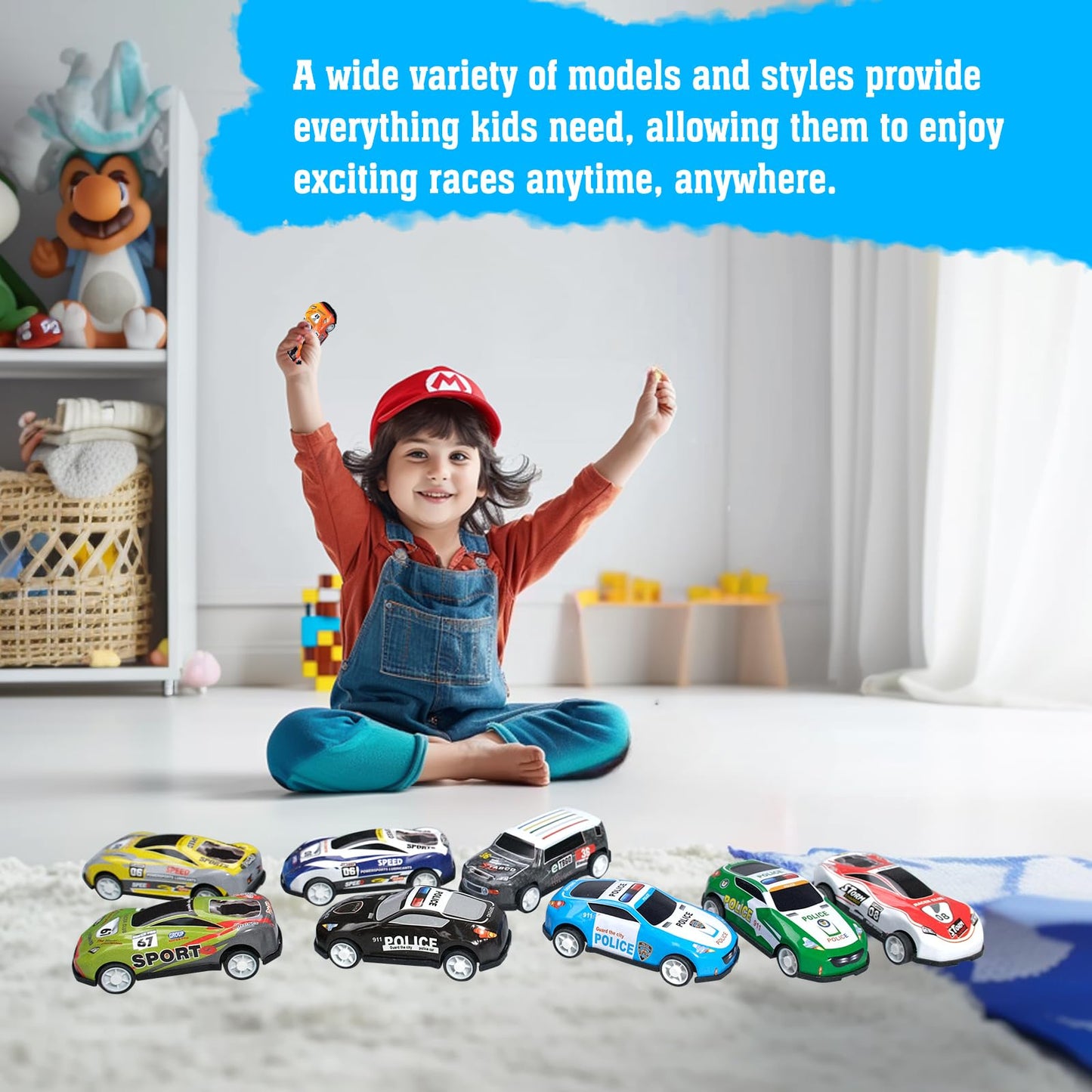 SENONAPO 240 Pcs Mini Pull Back Cars Toy Cars Bulk Kids Pull Back Cars Party Favors Fun Goodie Bag Stuffers Metal Race Vehicles Classroom Prizes for Boys Girls Birthday Supplies