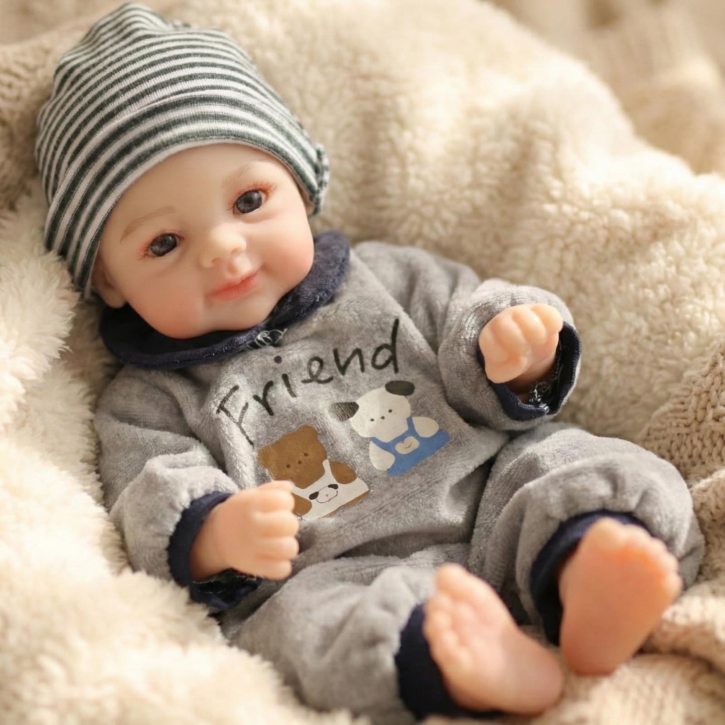 Cloveray Silicone Baby Doll, 12 Inch Full Body Platinum Silicone Reborn Baby Doll with Accessories Set, 2 Lb Weighted, Realistic Feel, Heartfelt Gift for Kids and Collectors, Ages 3+, Girl