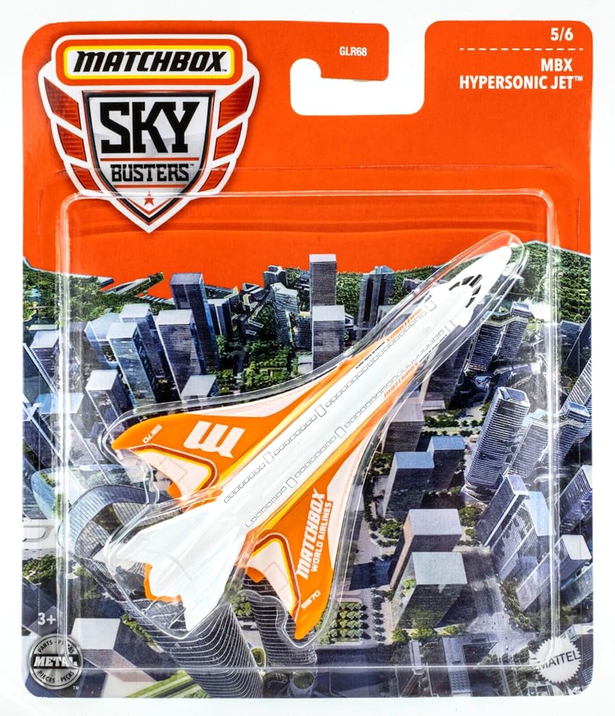 Matchbox Sky Busters Die-Cast Aircraft Bundle, 6-Pack, Air Blade, Sea Arrow, Hypersonic Jet, Crop Duster, Cessna Caravan, Pusher Prop GLR68-956M