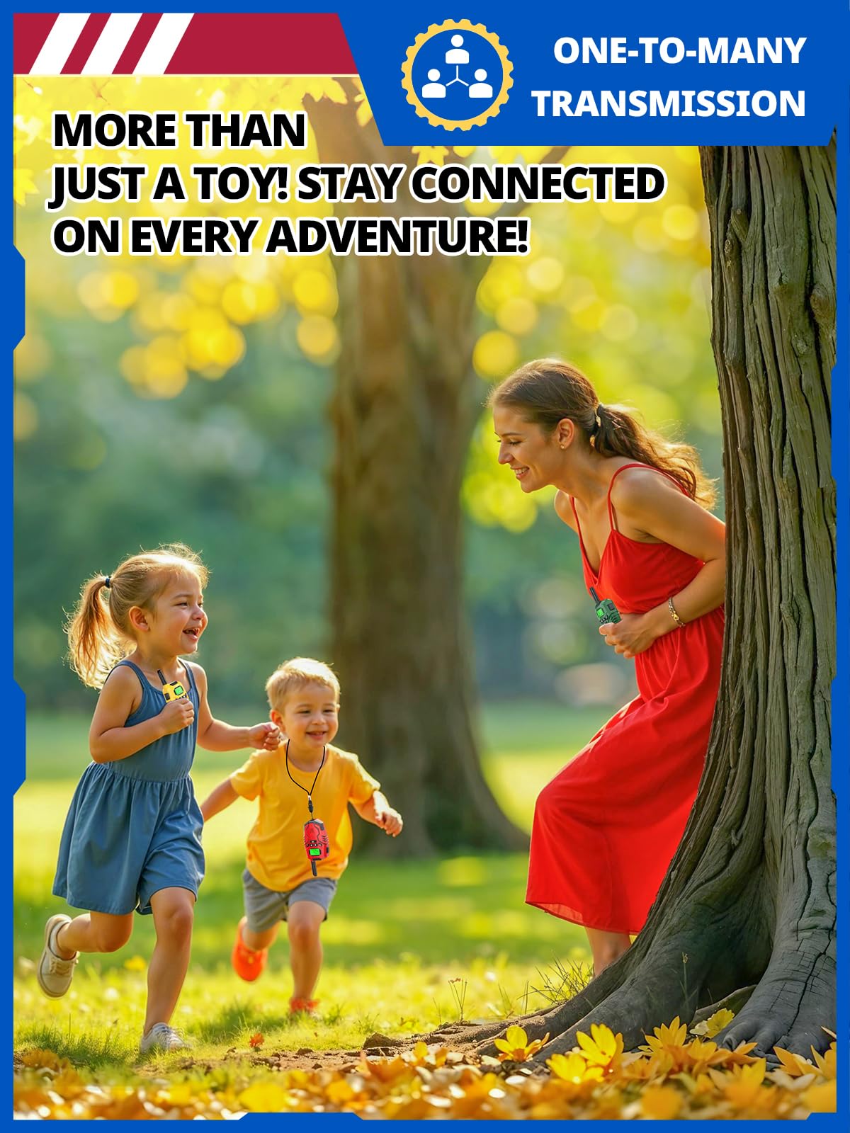 Inspireyes Walkie Talkies Toys for Kids Rechargeable, Long Range 2 Way Radio, Outdoor Camping Games Party Toys for 3 4 5 8-12 Year Old Boys Birthday Xmas Gift for Kids, 3 Pack