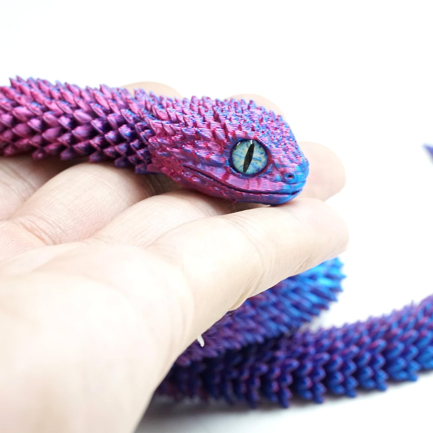 3D Printed snakeToys Model, Flexible Joint Animal lace Statue, Fidget restlessness, ADHD Toy, Surprise Fantasy Easter Gift for Kid Boy Girls (RB)