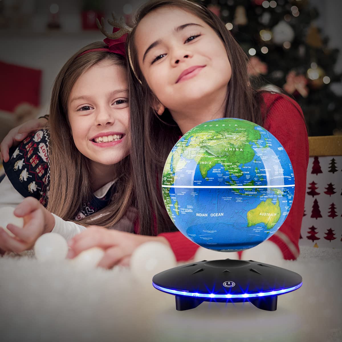 Magnetic Levitation Globe, Levitation Globe with LED Lights; Office Home Art Desktop ; Great for your decorative gifts.