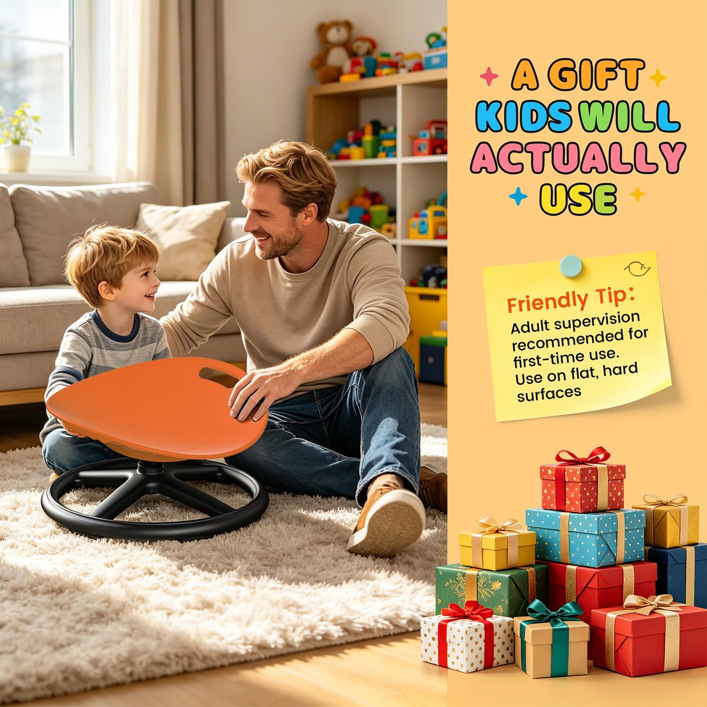 ALSPON Spinning Chair for Autistic Kids | Sensory Spinning Chair and Sit and Spin Toy | Sensory Seat for Toddlers Development
