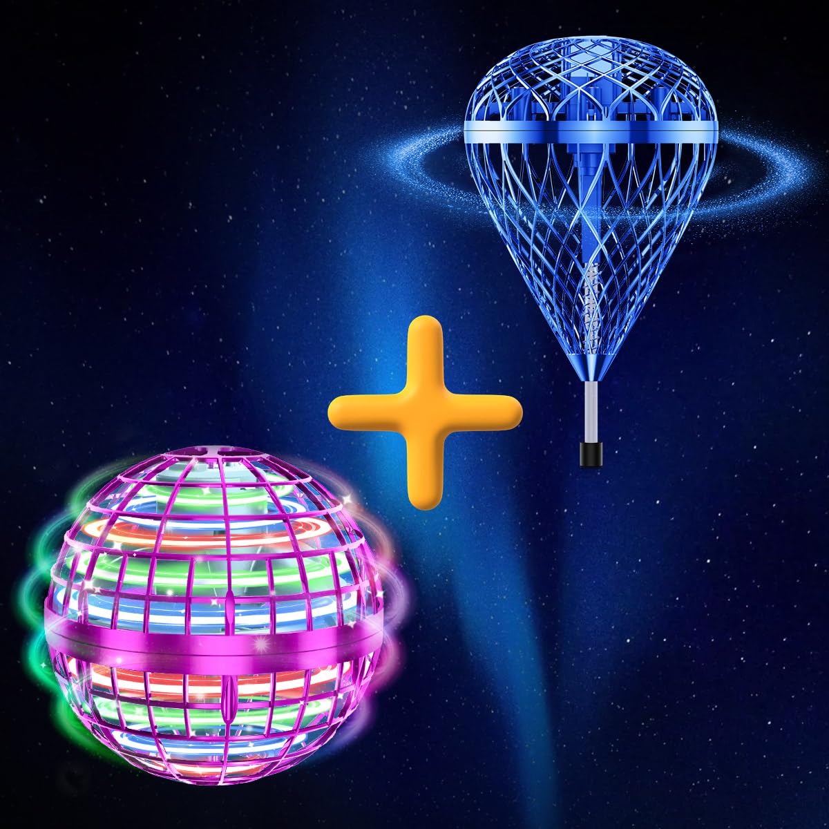 Tikduck 1 Pack Pink Flying Orb Ball, 1 Pack Blue Flying Bouncing Ball Toy, 2025 Cool Stuff Christmas Birthday Toy Gift, for Kids Age 6 7 8 9 10