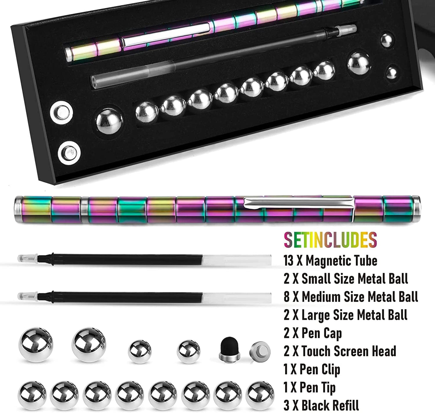boncty Fidget Pen, Decompression Magnetic Toy Pen, Gift for Teenage Boys, Best Gift for 8-12 Years Old, Novelty Toy for Kids or Friends