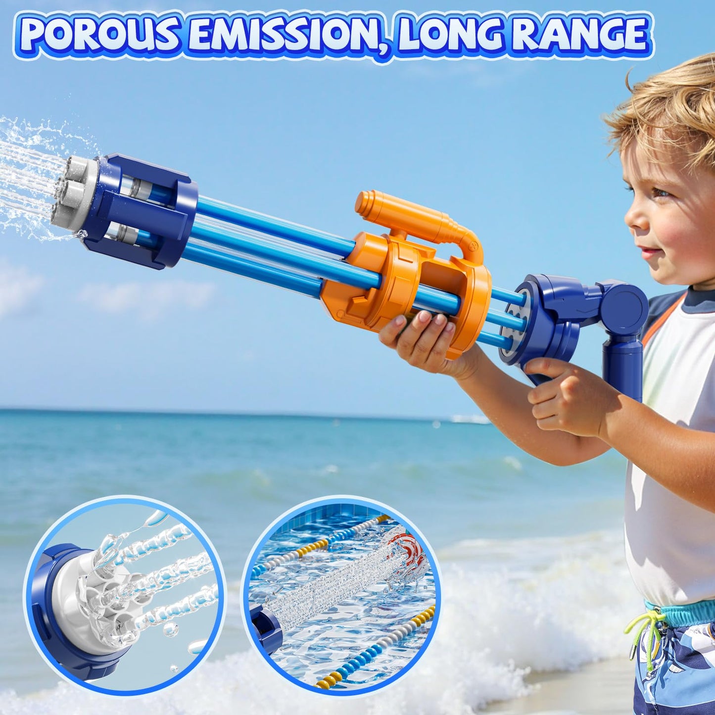 XINNOVEL 2 Pack Water Guns for Kids Adults, Summer Outdoor Water Toys Swimming Pool Game, Beach Water Game Fighting Play Pool Toys for Boys Girls Kids Ages 4-8, 8-12