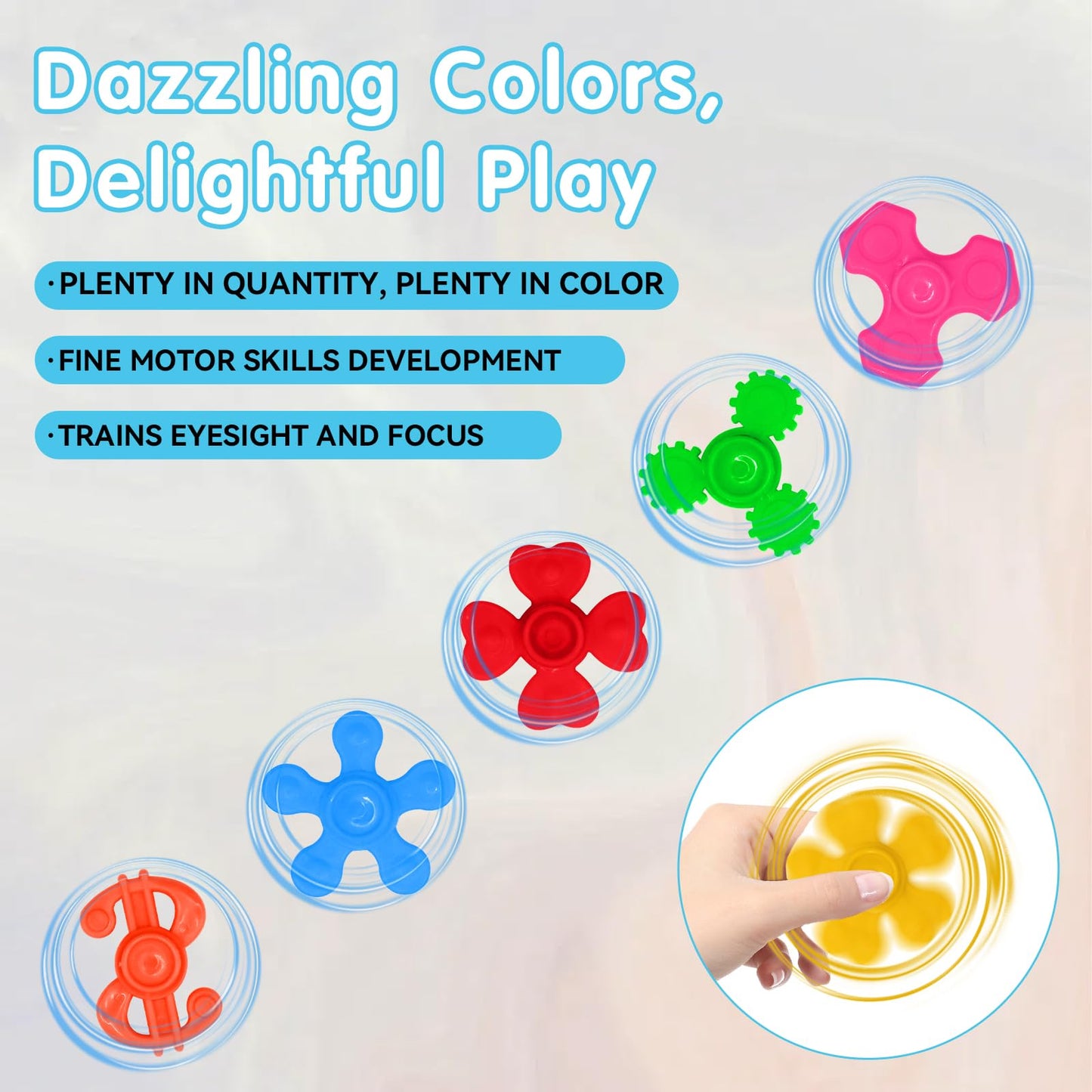 60 Pcs Mini Fidget Spinner Toys , Fidget Toys Bulk for Kids, Sensory Hand Fidget Pack Bulk | Anxiety Toys Stress Relief Reducer, Assorted Styles, Classroom Prizes for Kids