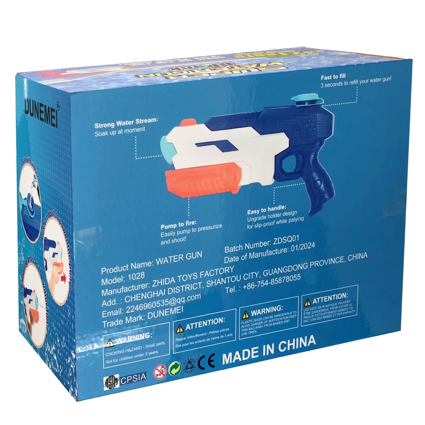 600cc Water Gun for Kids Adults：6 Pack Squirt Blasters Super Water Gun Soaker with Long Range High Capacity for Boys Girls Summer Swimming Pool Beach Outdoor Water Fighting Play Toys Party Favors