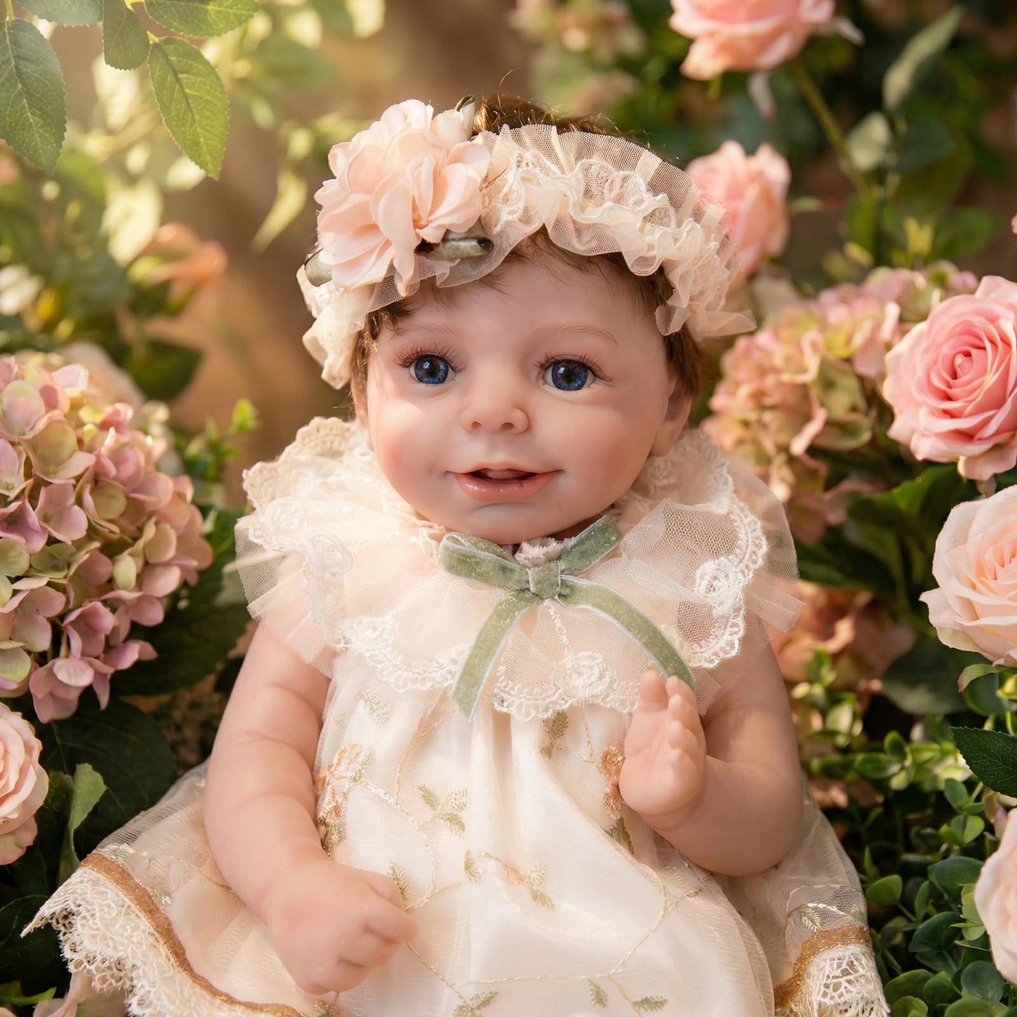 Vvioxiu Lifelike Reborn Baby Dolls, 20 inch Realistic Cute Soft Vinyl Realistic Newborn Baby Doll Poseable Real Life Baby Dolls with Accessories for 3+ Years Old Gifts