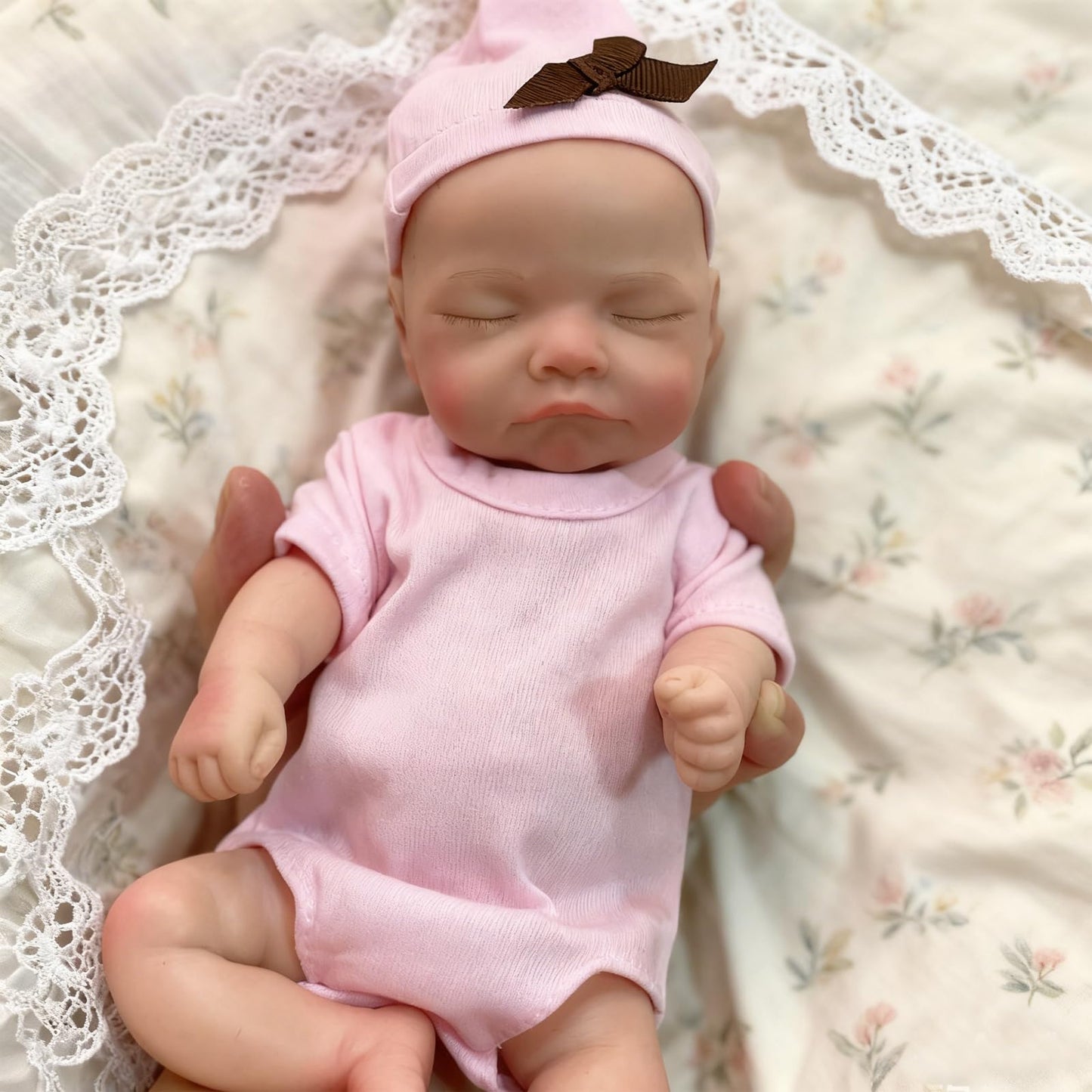 OtardDolls Lifelike Reborn Baby Dolls 11 Inch Mini Life Baby Realistic Newborn Dolls Soft Full Silicone Body Sleeping Handmade Real Life Reborn Baby Dolls with Accessories Set for Kids