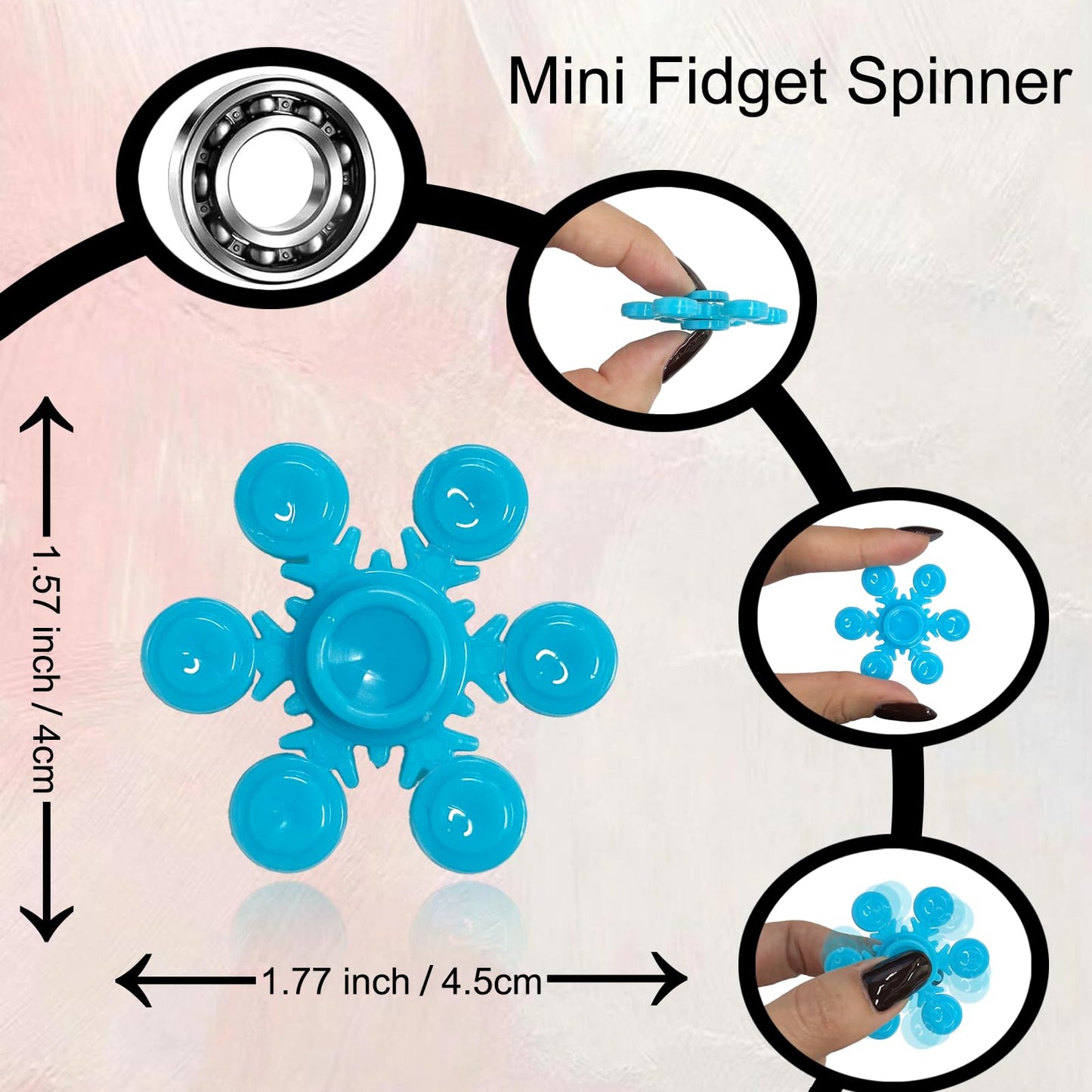 120 Pack Mini Fidget Spinner, Stress Relief Sensory, Easter Basket Stuffers, Easter Gifts for Kids Teens Adults, Birthday Gifts Party Favors, Christmas Goodie Bag Stuffers Toys for Classroom Prizes