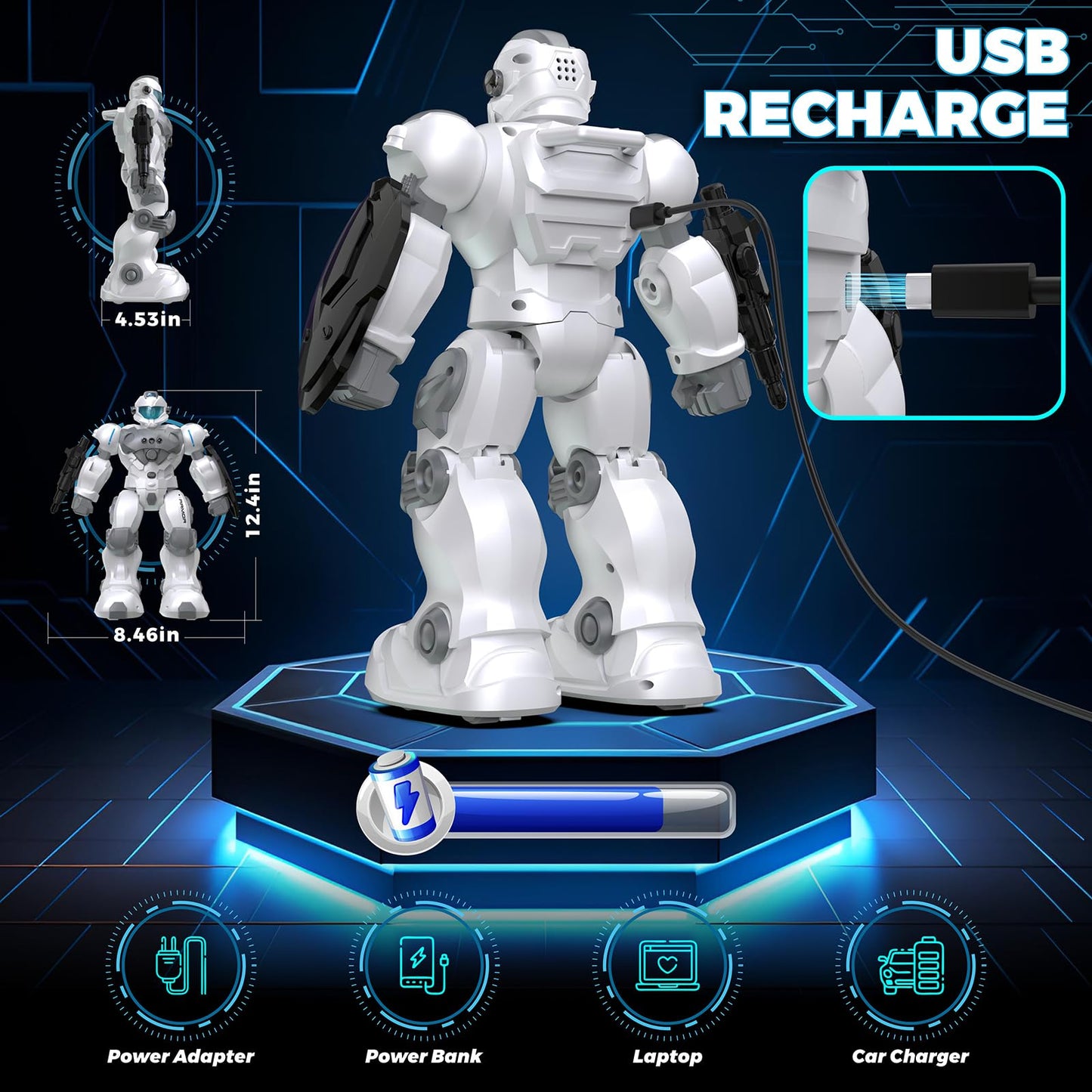 Oharsea Robot Toys for Kids, Toys for 6 7 8 9 10 Year Old Boys Girls, Remote Control Toys with 2.4GHz Gesture Sensing, Programmable Singing Dancing RC Robot, Birthday Gifts for Boys and Girls