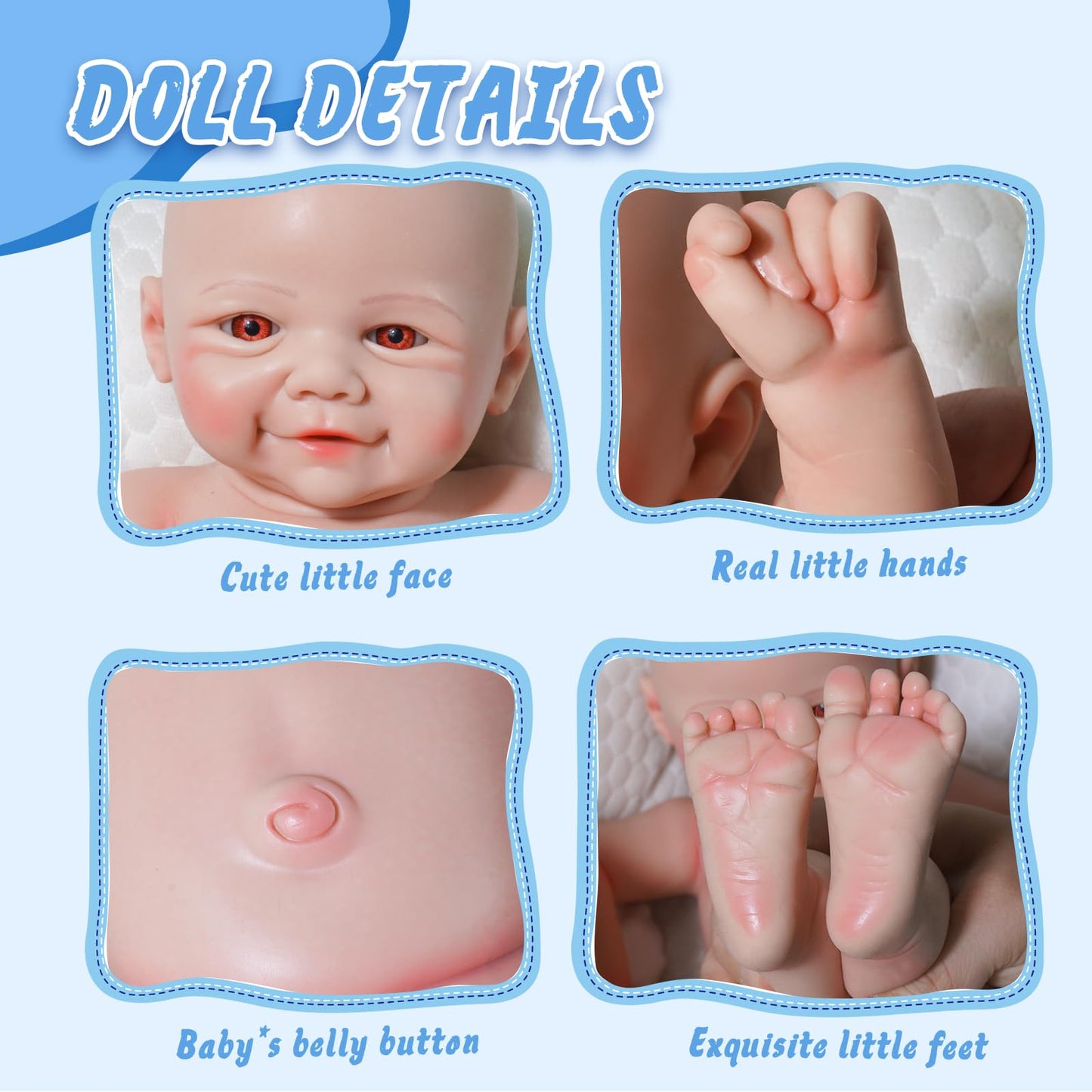 Maletofe Realistic Reborn Baby Doll, 17 Inch Silicone Baby Doll Girl, Full Body for Boys and Girls, Clothing Accessories Included, Kids Gift Set (Itian - Lvory)
