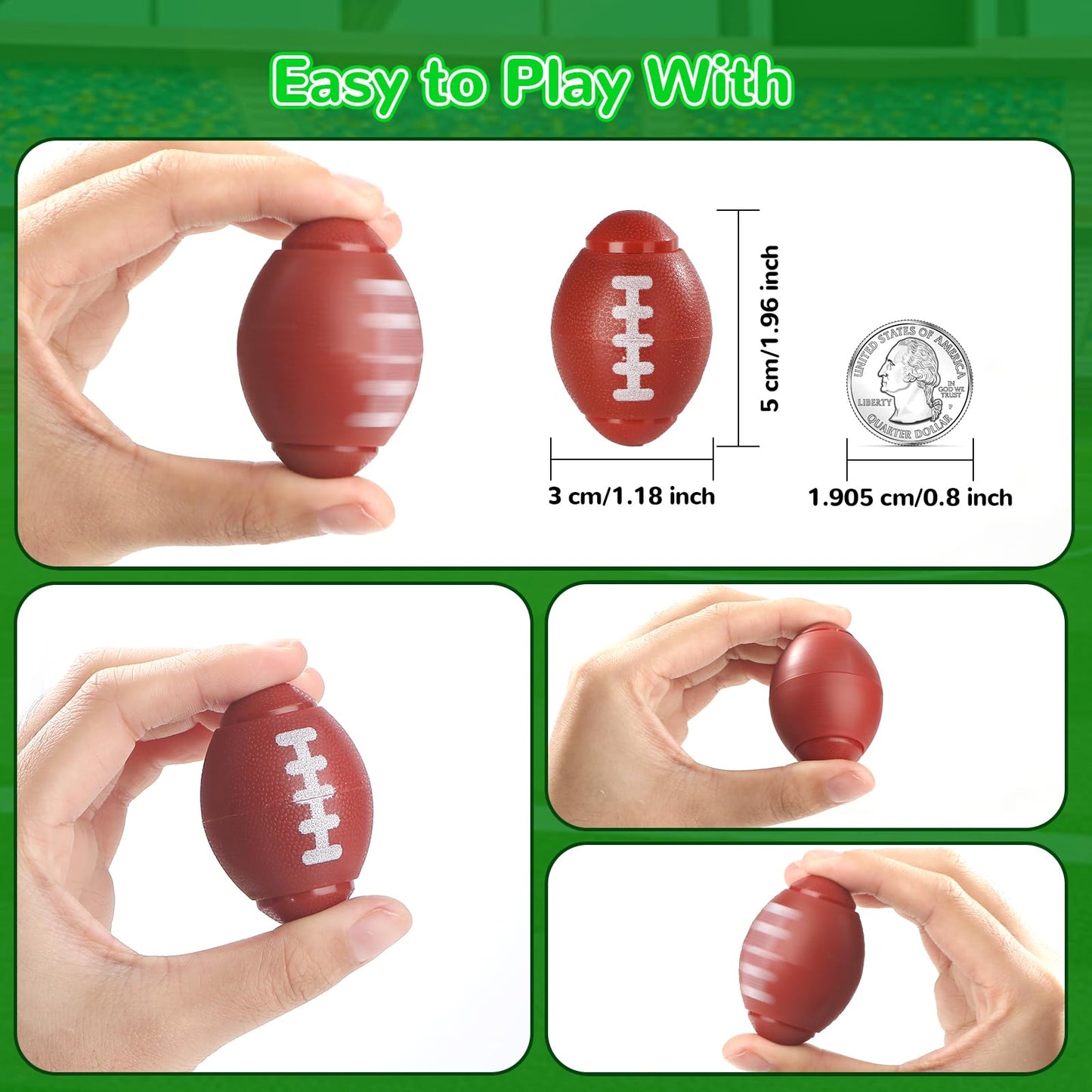 SCIONE 36 Pack Football Fidget Spinner Football Party Favors for Kids 4-8 8-12 Goodie Bag Stuffers Treasure Box Toys for Classroom Prizes Sports