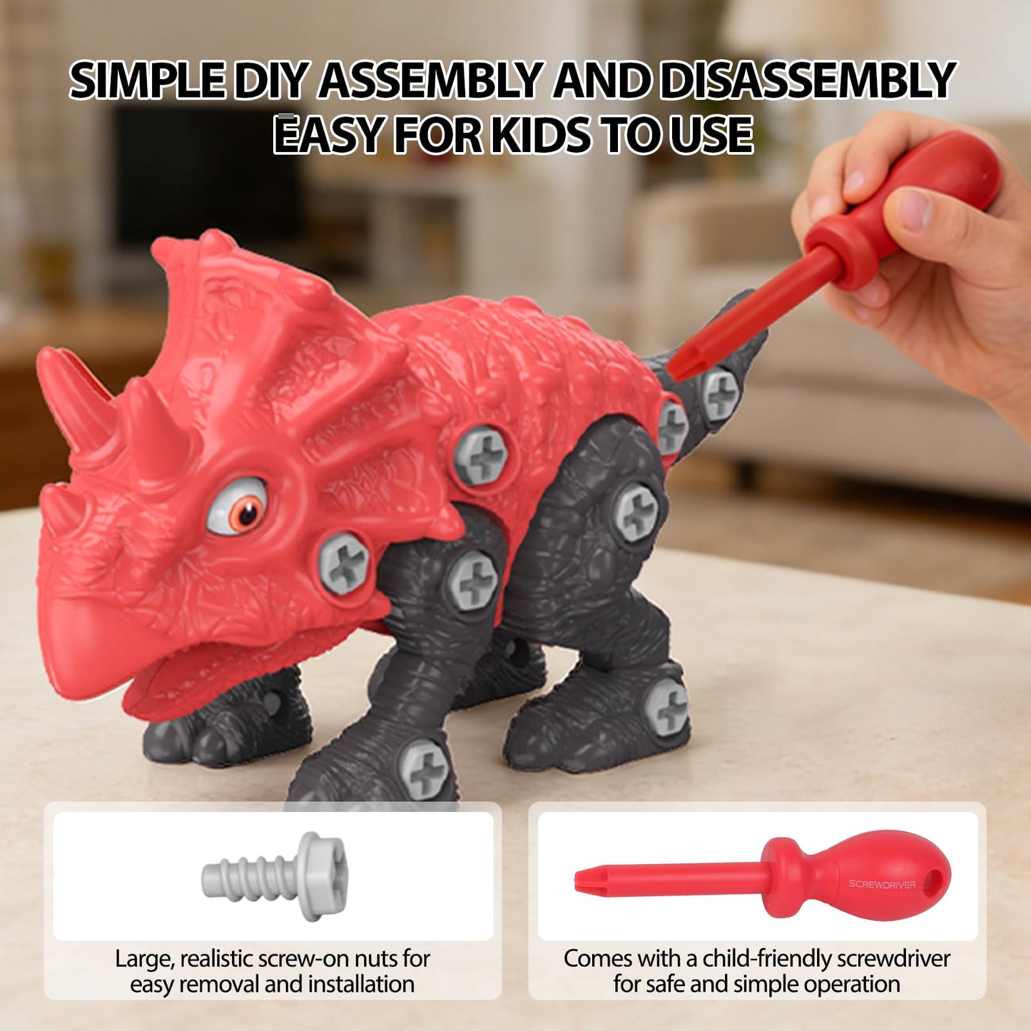 Goldlok Dinosaur Toys for 3 4 5 6 7 8 Year Old Boys,3 Pack Hatching Dinosaur Eggs with Take Apart Dinosaur Toy,STEM Construction Building Toy,Birthday Christmas Easter Gifts for Kids(Random Styles)