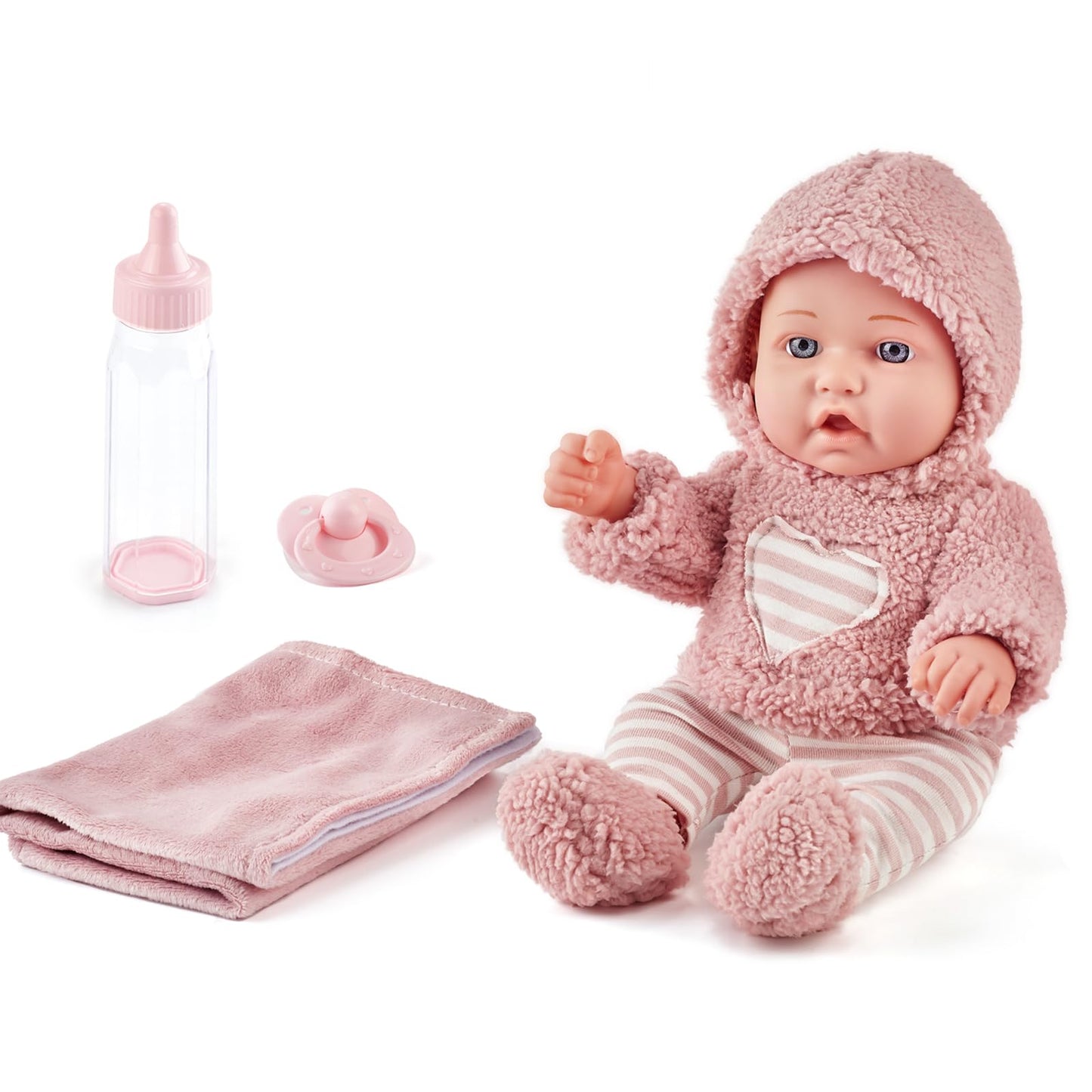 eDollable 12 inch My First Baby Doll Toy playset with Accessories and Clothes in Gift Box, Ideal Gift for 3+ Years Old Girls Toddlers